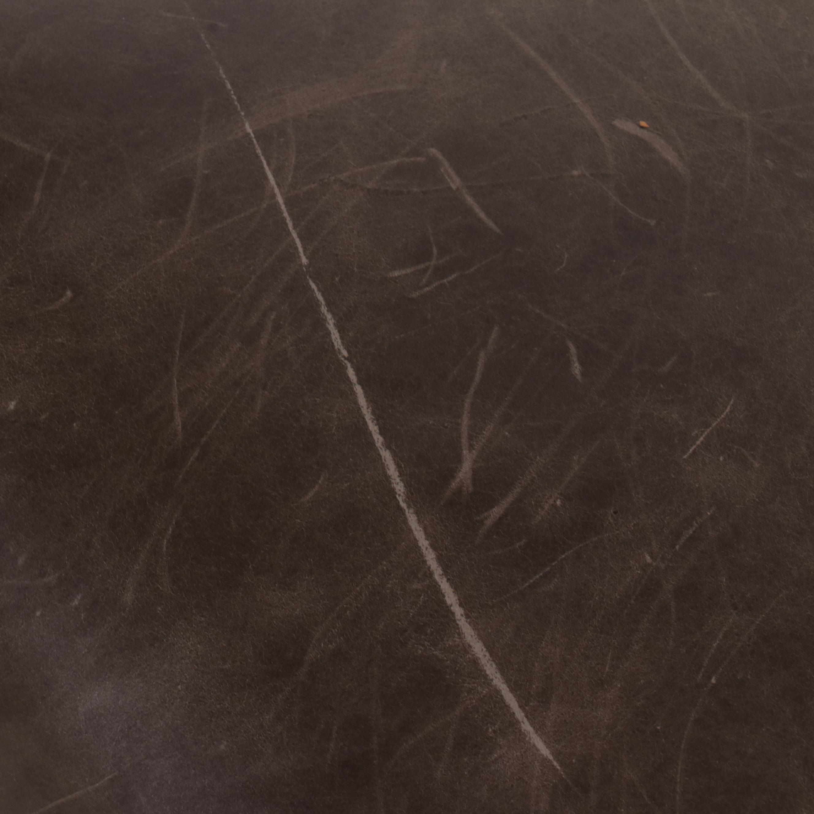 Camden Collection Nail Head Trim Cowhide Leather Wingback Armchair with Ottoman