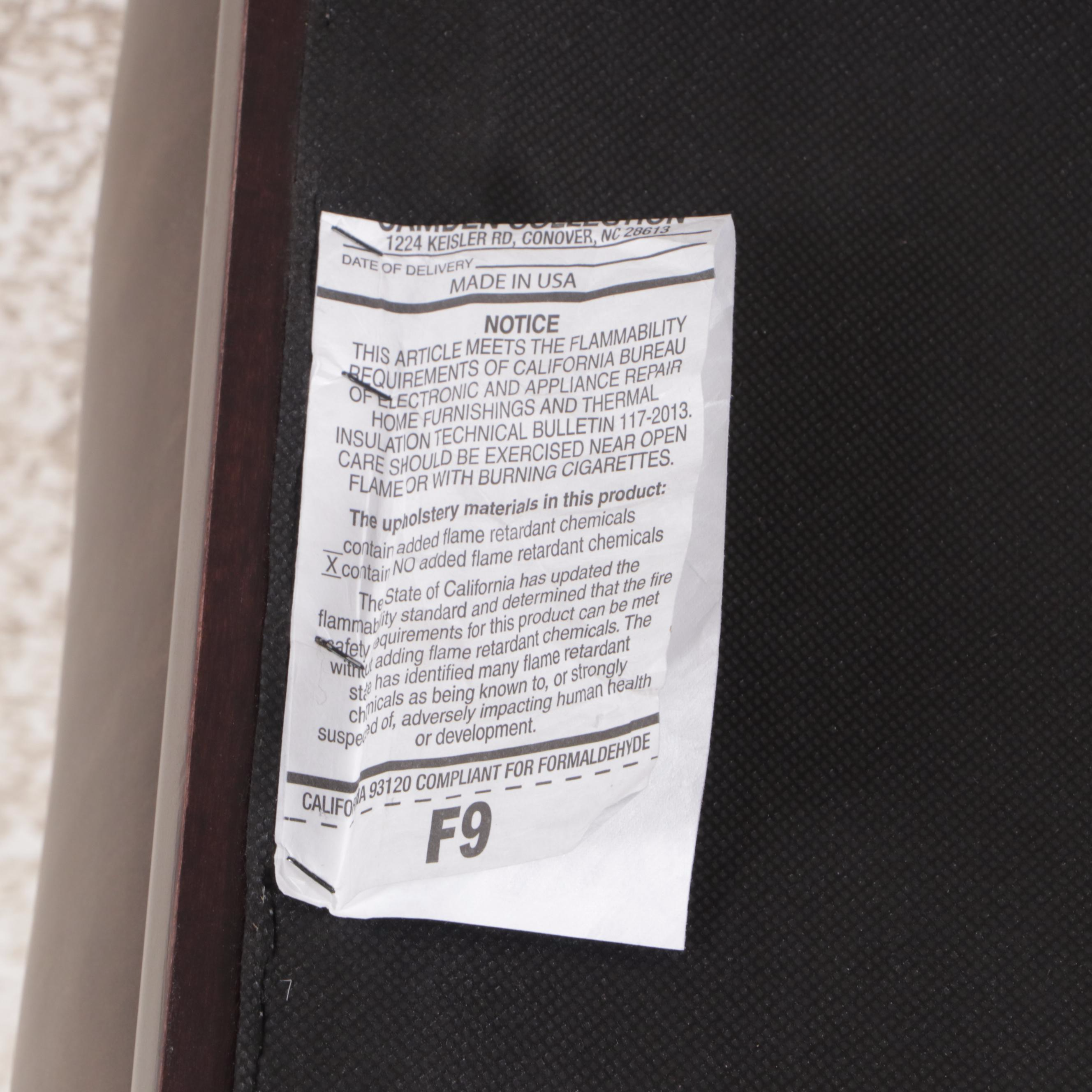 Camden Collection Nail Head Trim Cowhide Leather Wingback Armchair with Ottoman