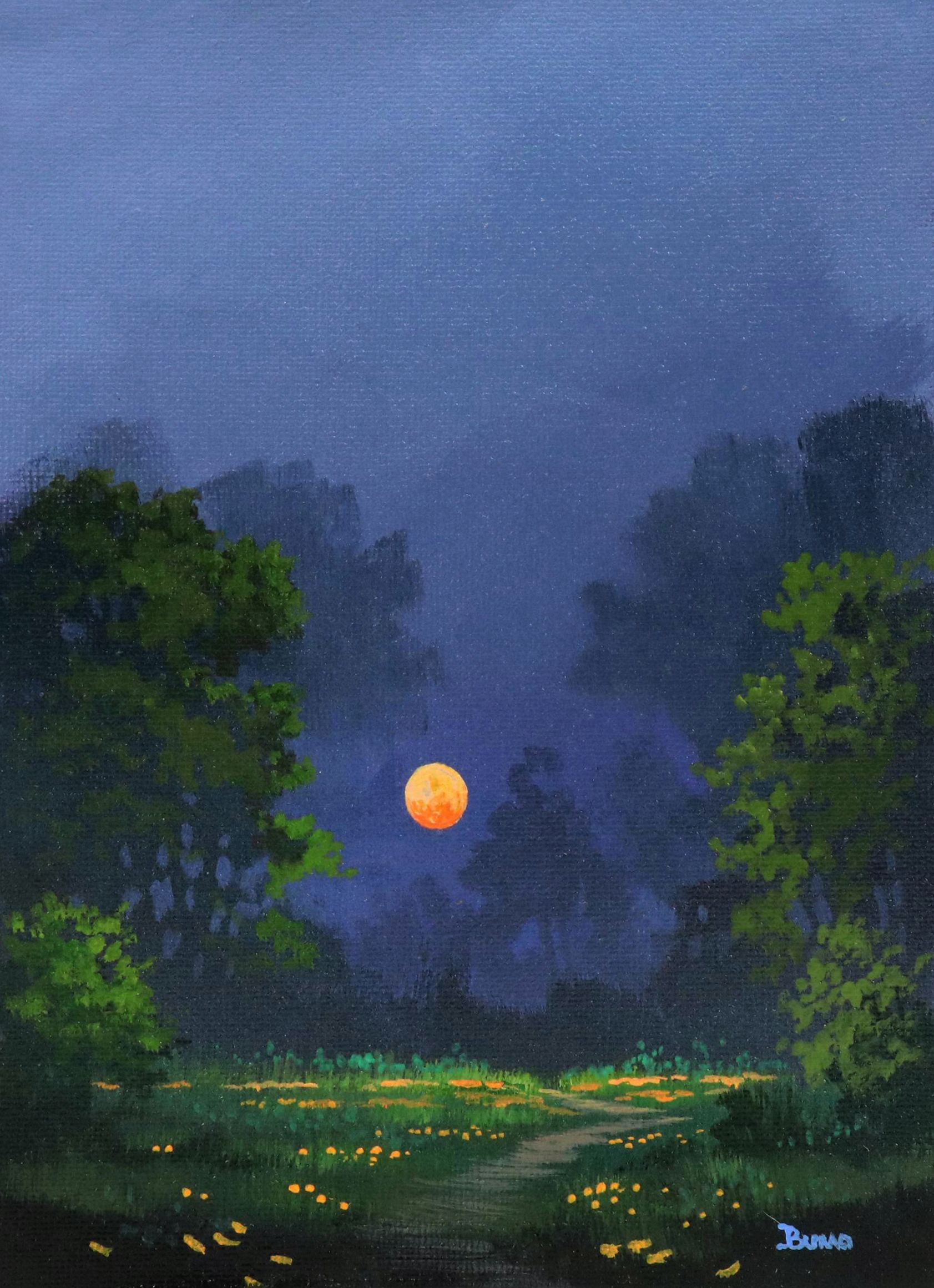 Doug "Bumo" Johnpeer Nocturne Landscape Oil Painting, 2025