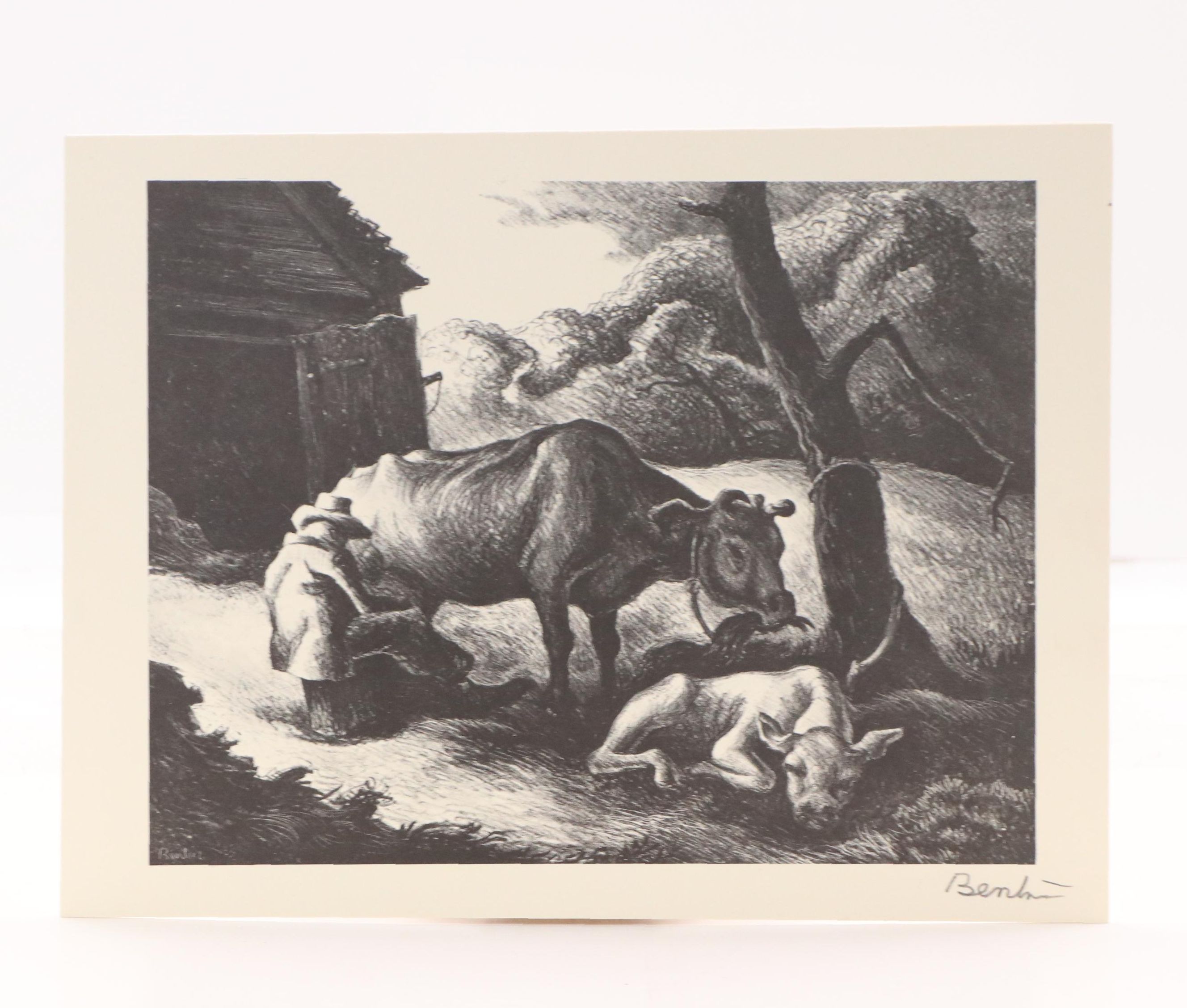 Thomas Hart Benton Pastoral Halftones "White Calf" and "Haystack"