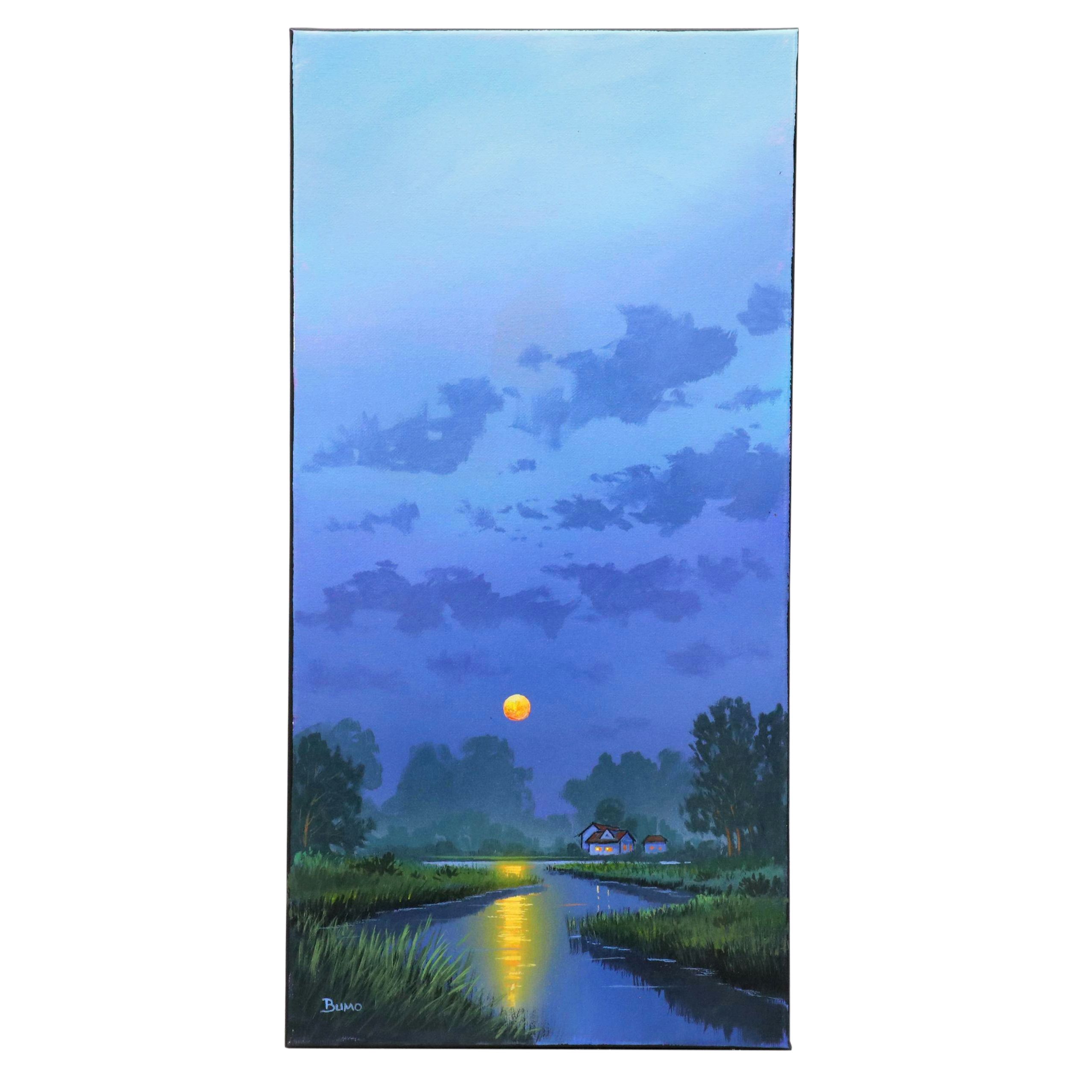 Doug "Bumo" Johnpeer Nocturne Landscape Oil Painting, 2025