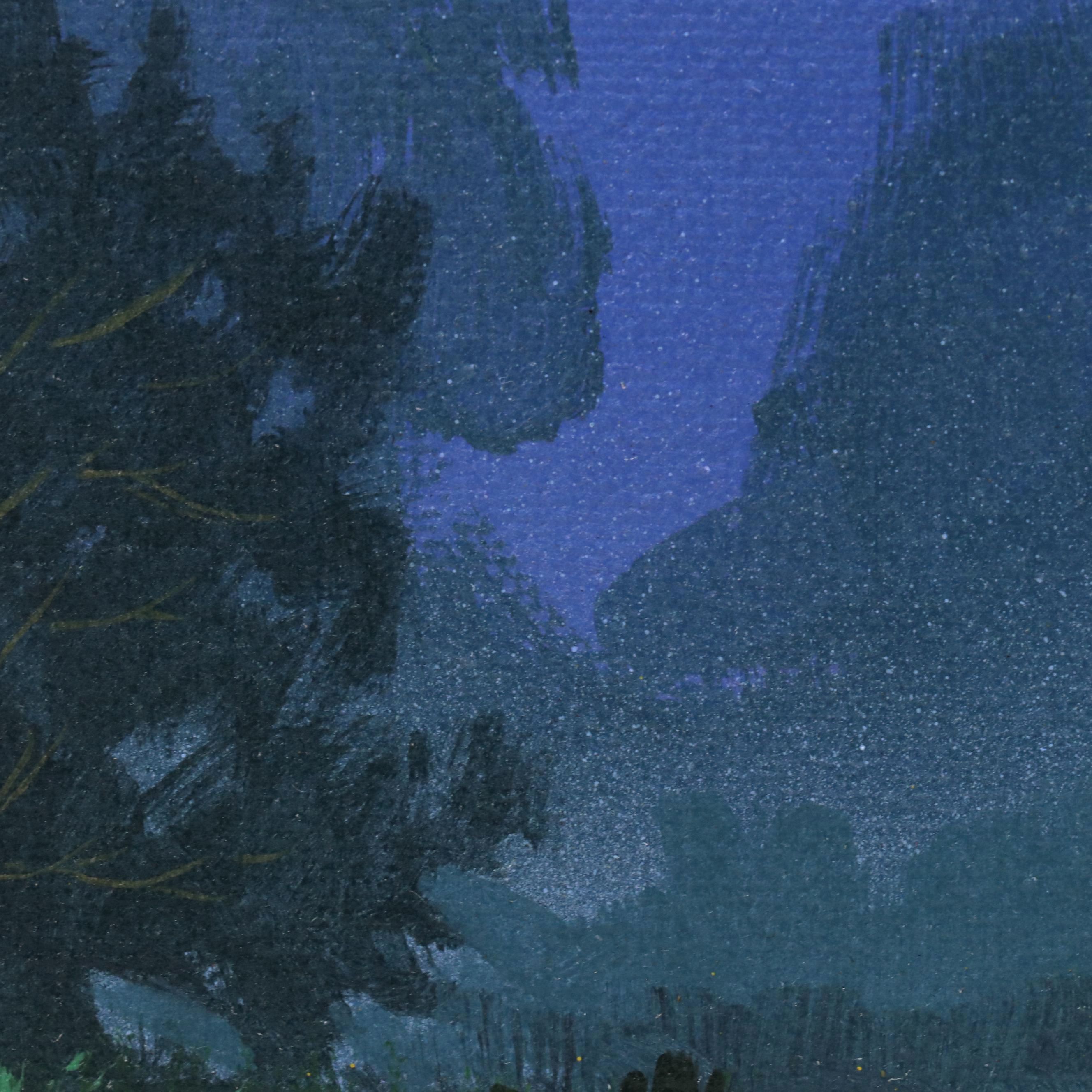 Doug "Bumo" Johnpeer Nocturne Landscape Oil Painting, 2025