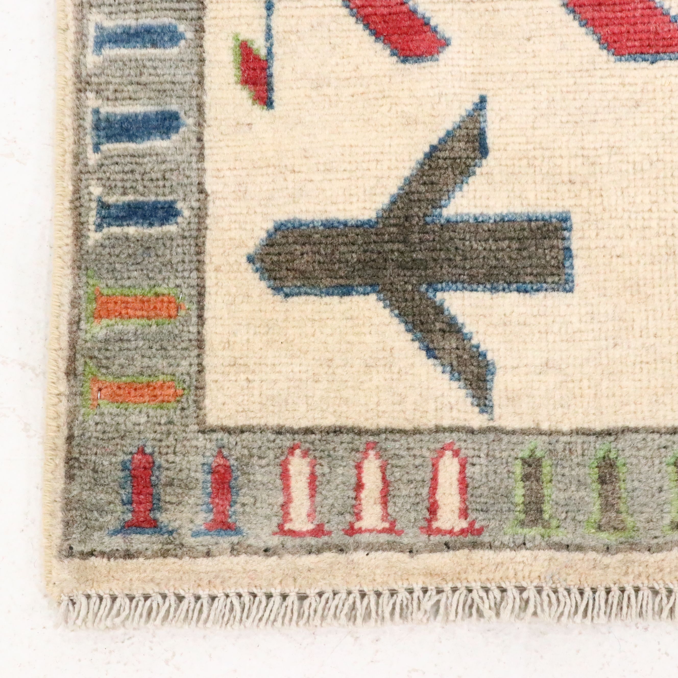 3'11 x 6'2 Hand-Knotted Afghan Pictorial War Area Rug