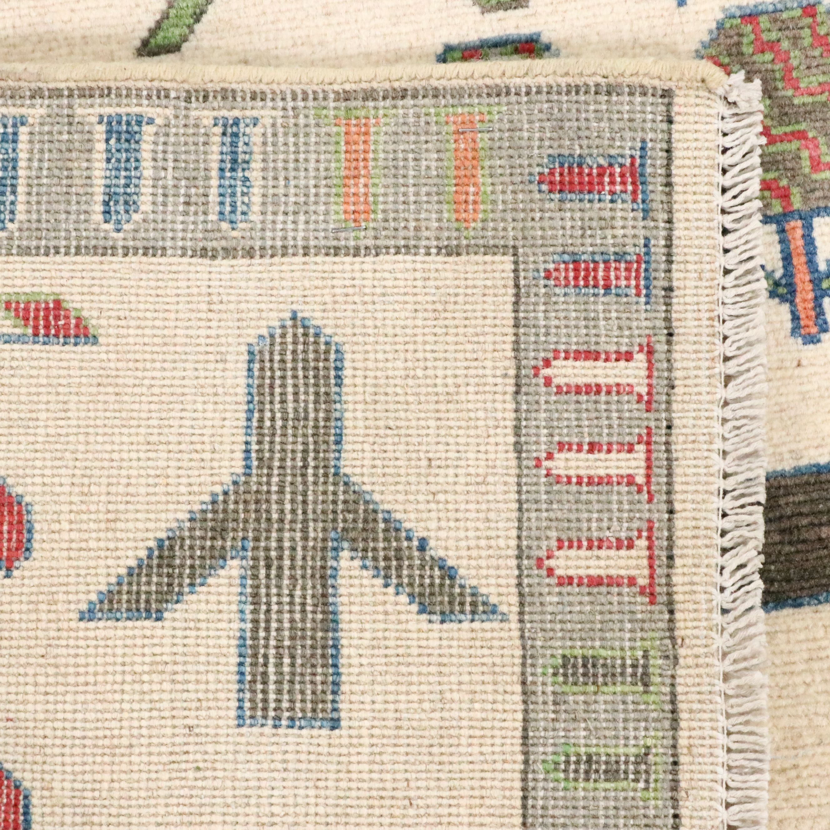 3'11 x 6'2 Hand-Knotted Afghan Pictorial War Area Rug