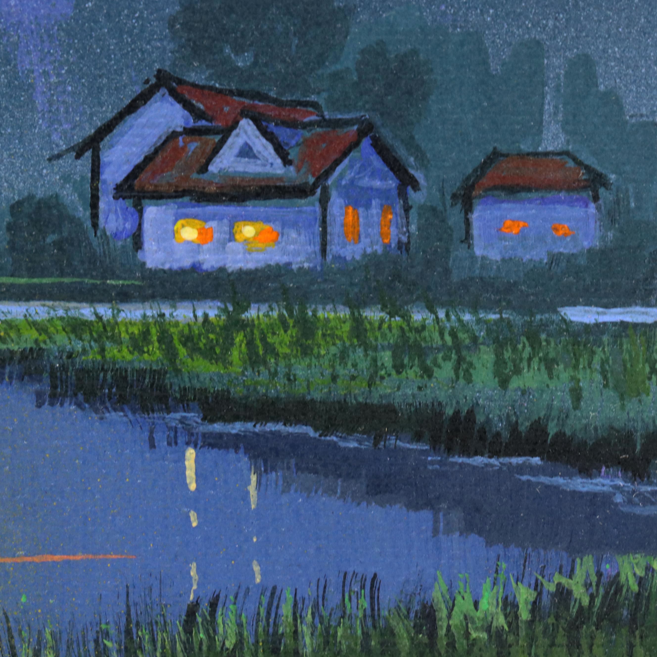 Doug "Bumo" Johnpeer Nocturne Landscape Oil Painting, 2025