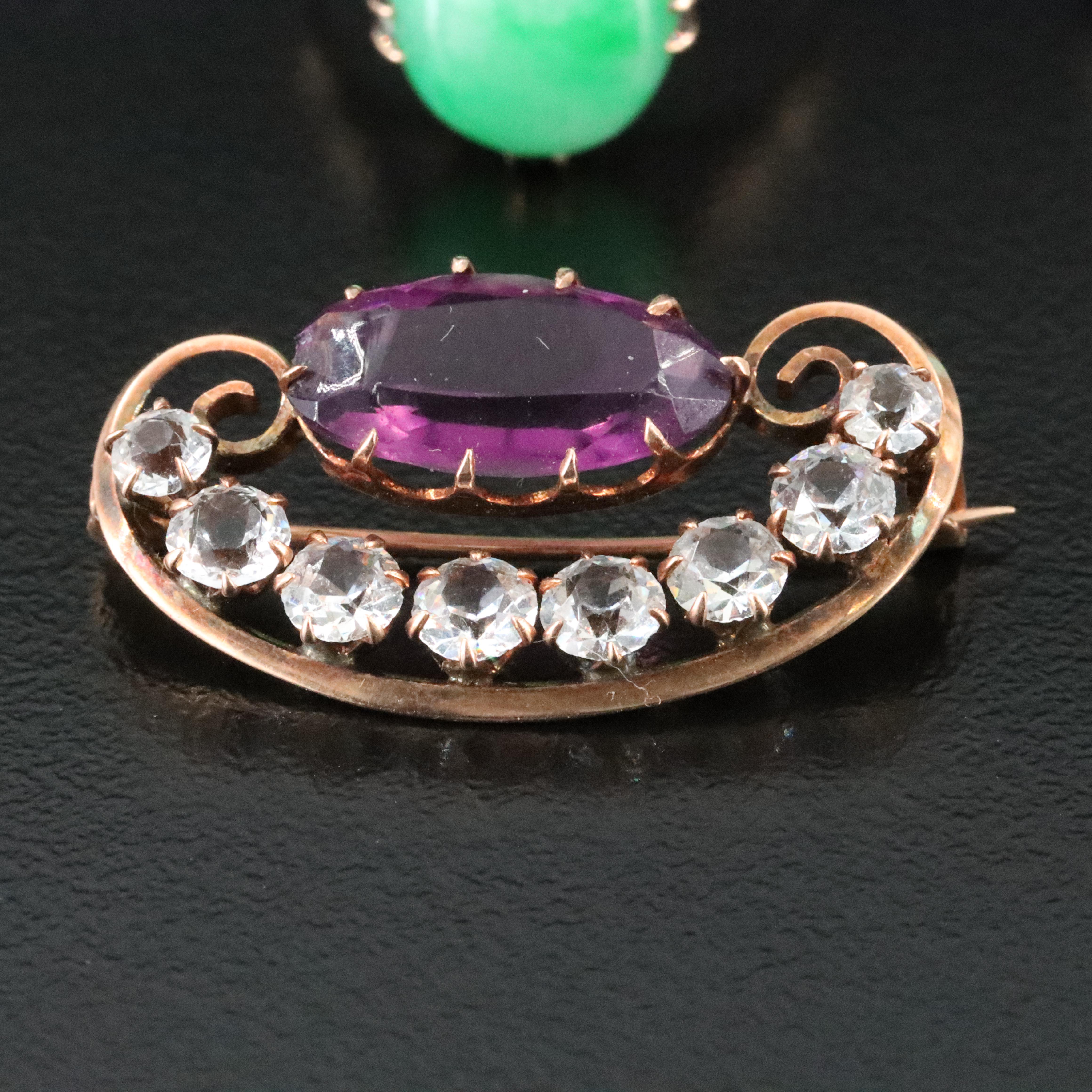 Collection on Antique Gold Jewelry Including Art Deco, Sapphire and Diamond