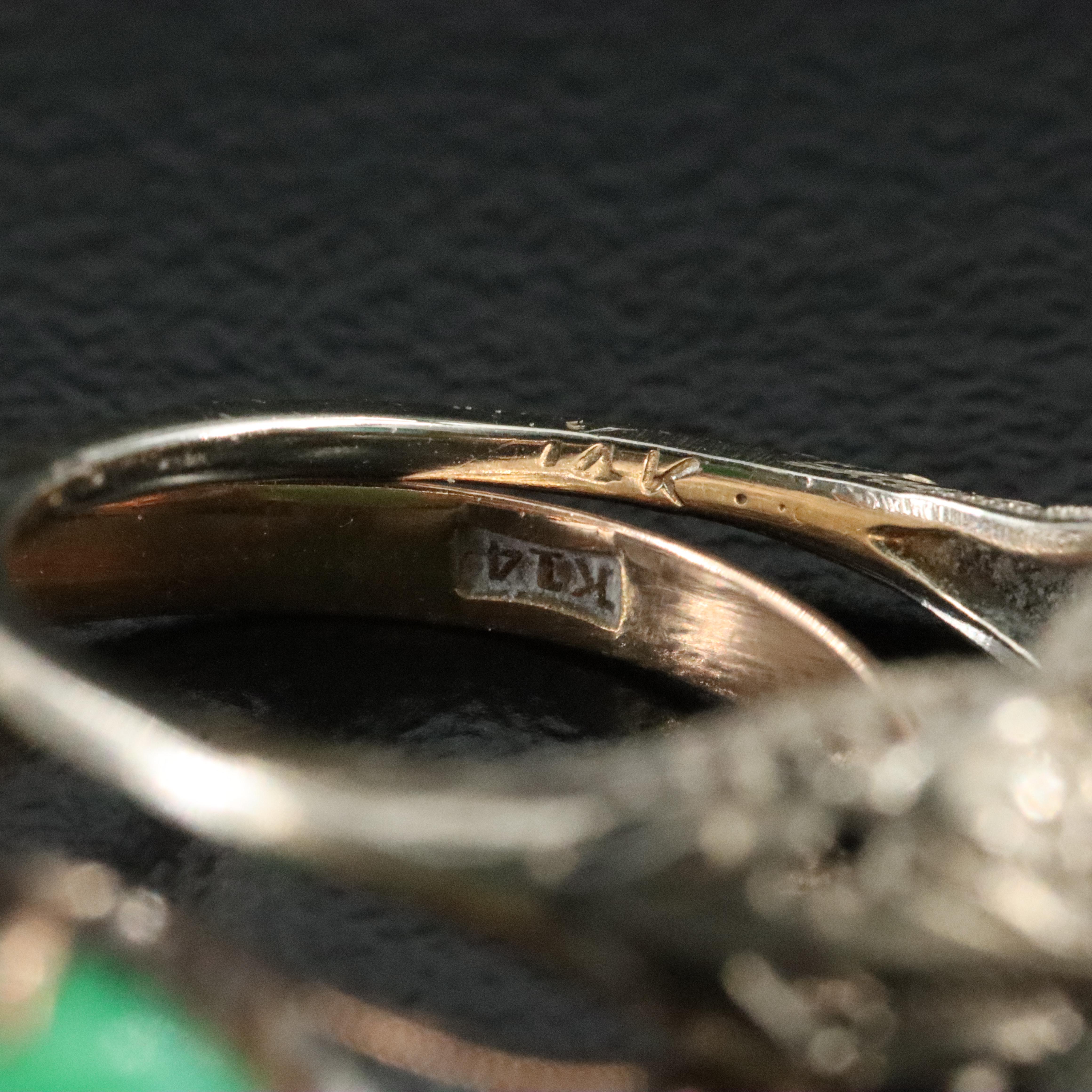 Collection on Antique Gold Jewelry Including Art Deco, Sapphire and Diamond