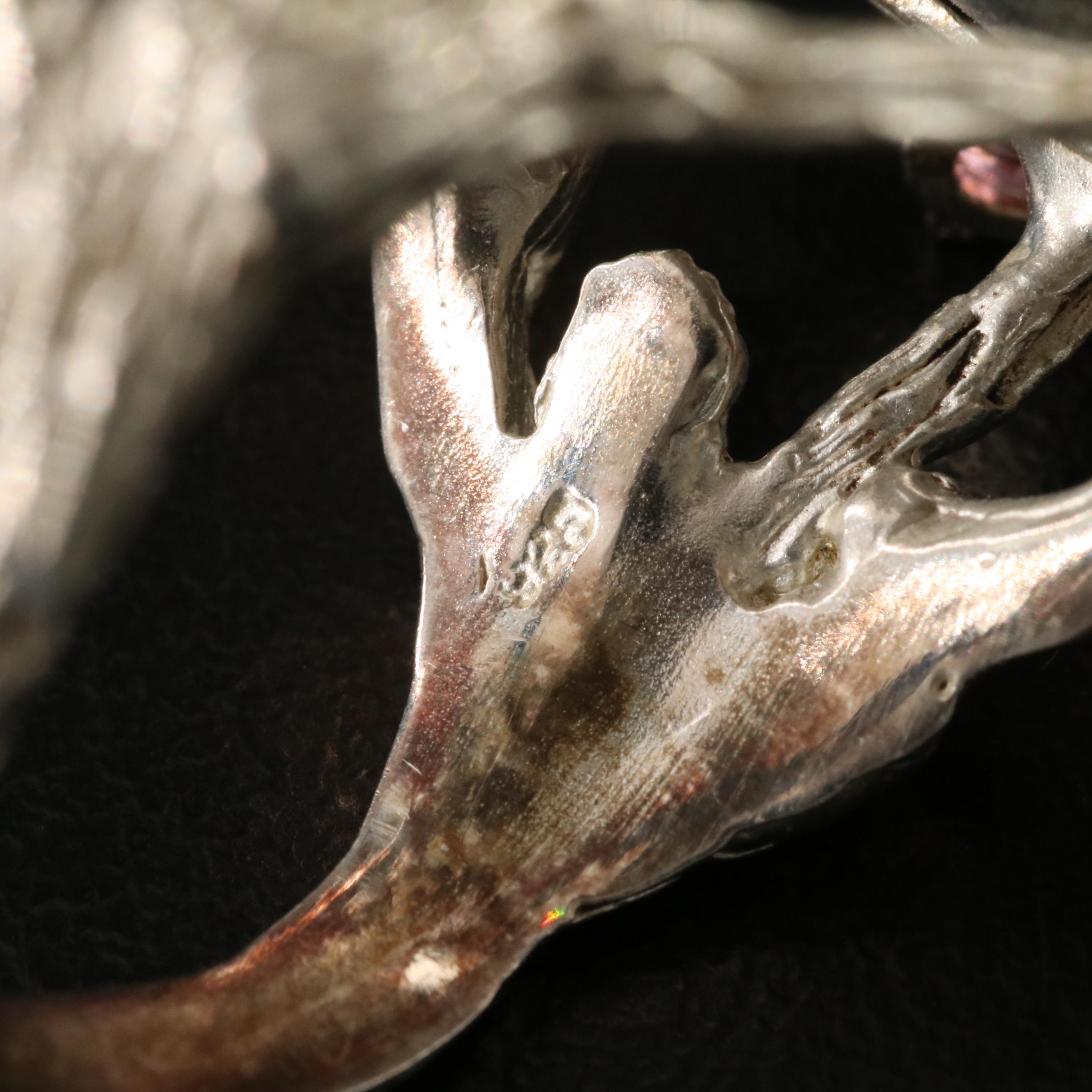 Sterling Star Sapphire, Amethyst and Garnet Ring