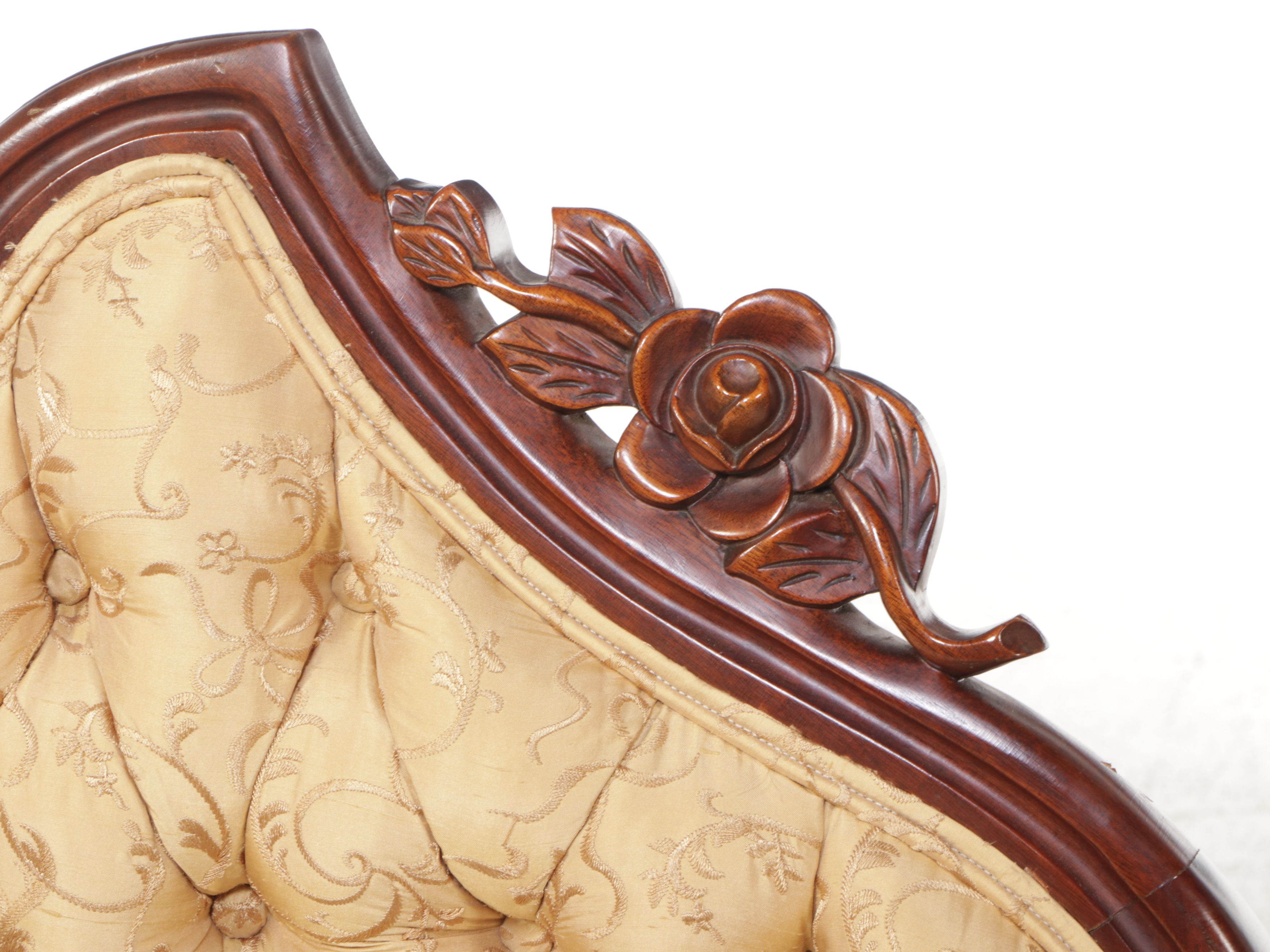 Rococo Revival Style Carved Mahogany Accent Chairs