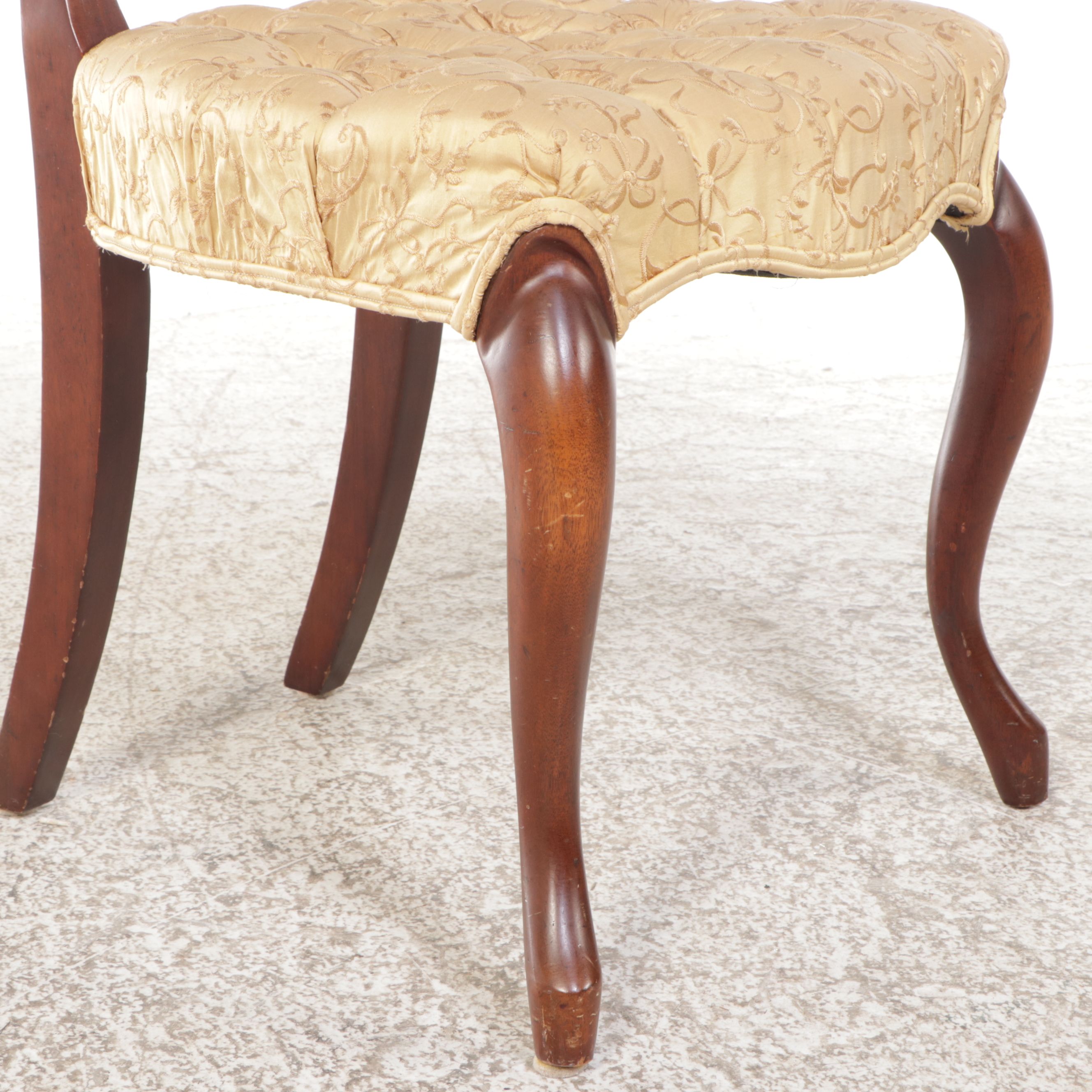 Rococo Revival Style Carved Mahogany Accent Chairs