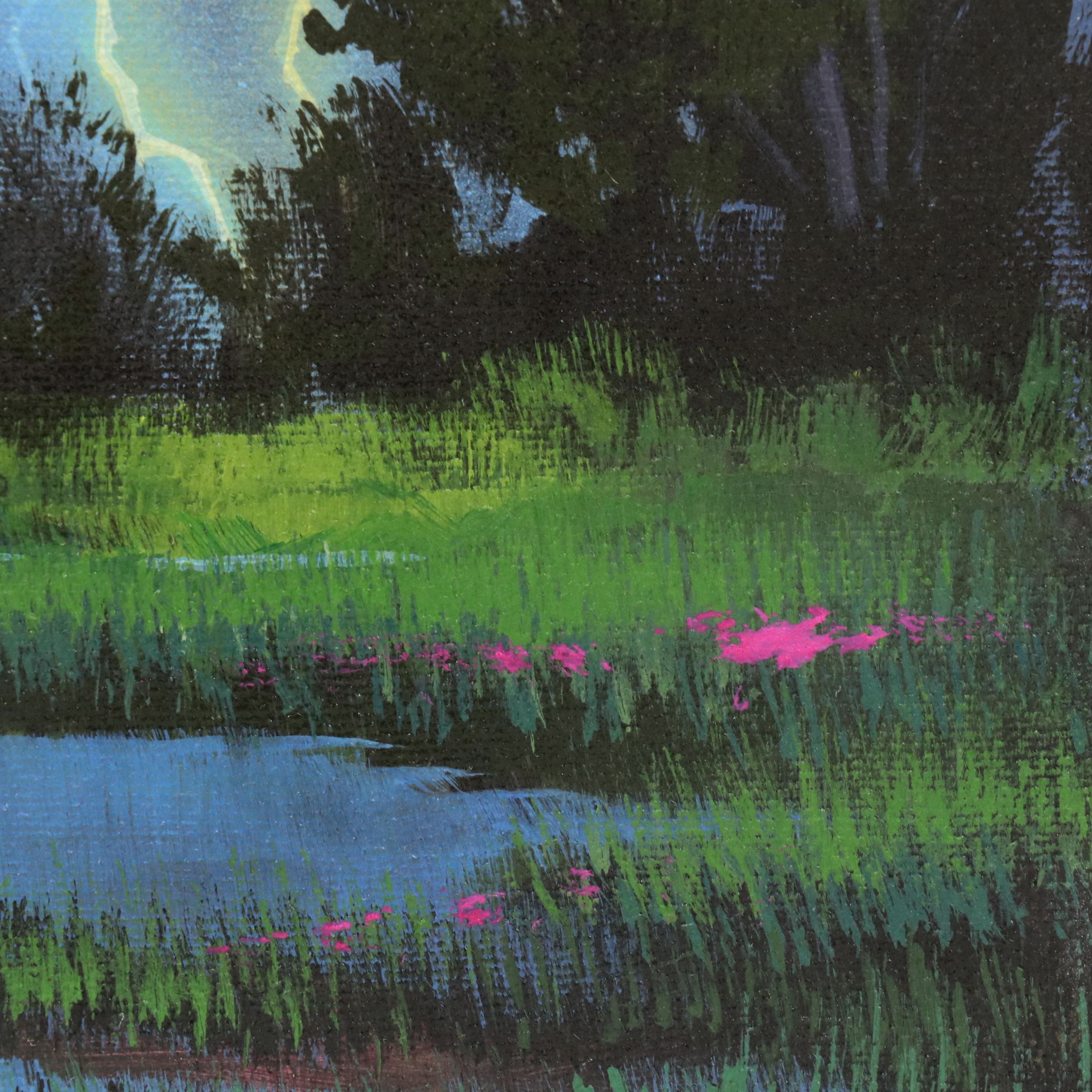 Doug "Bumo" Johnpeer Thunderstorm Landscape Oil Painting, 2025