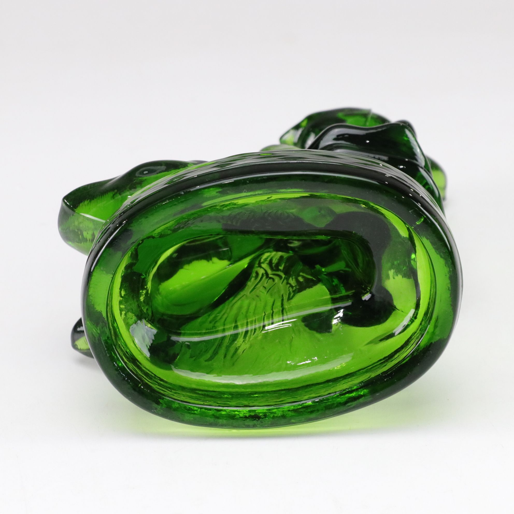 Emerald L.E. Smith Glass Hummel "Goose Girl" With Other Glass Figurines