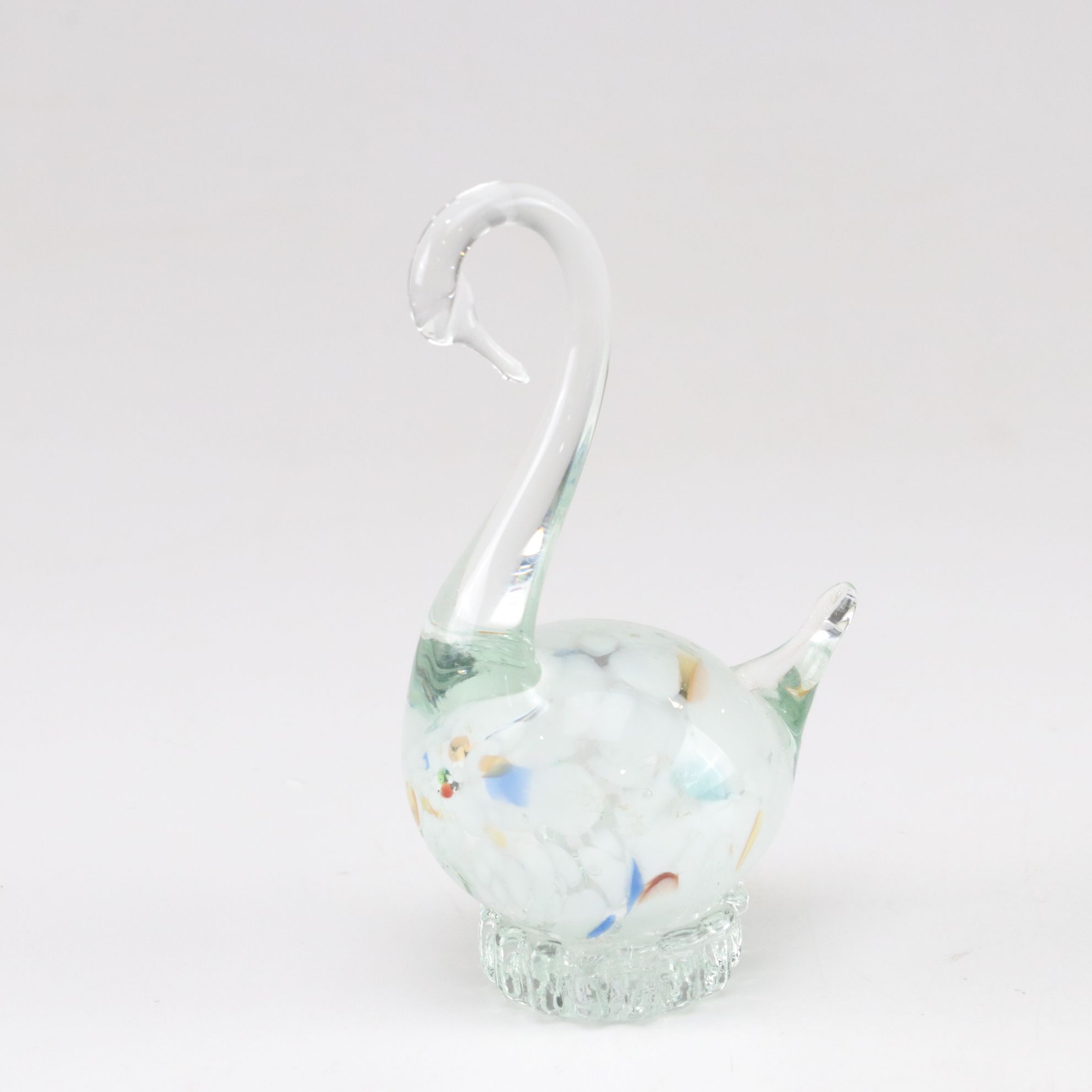 Emerald L.E. Smith Glass Hummel "Goose Girl" With Other Glass Figurines