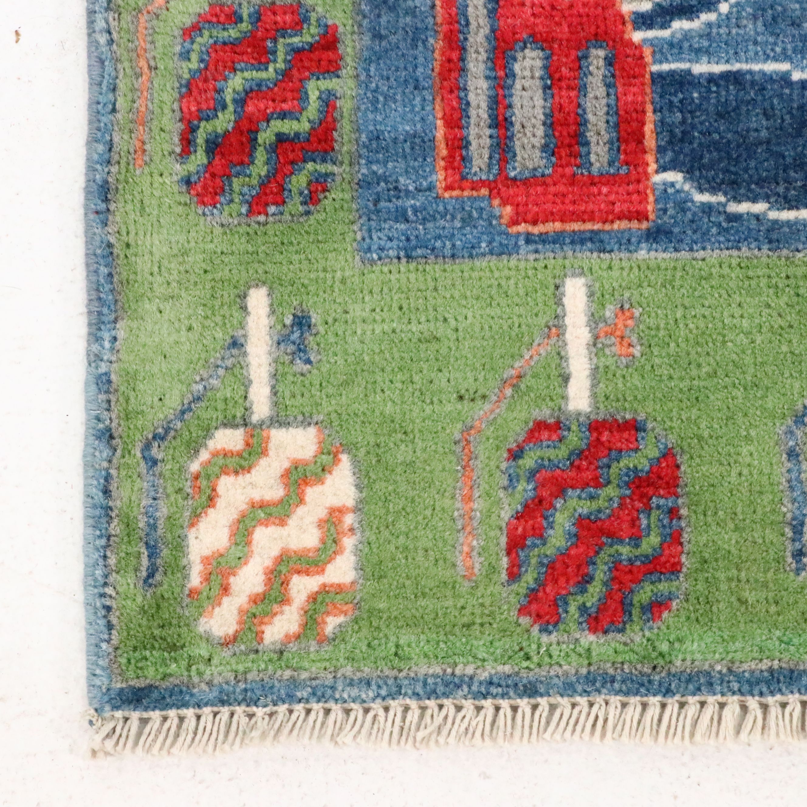 6'1 x 8'11 Hand-Knotted Pakistani Pictorial War Area Rug