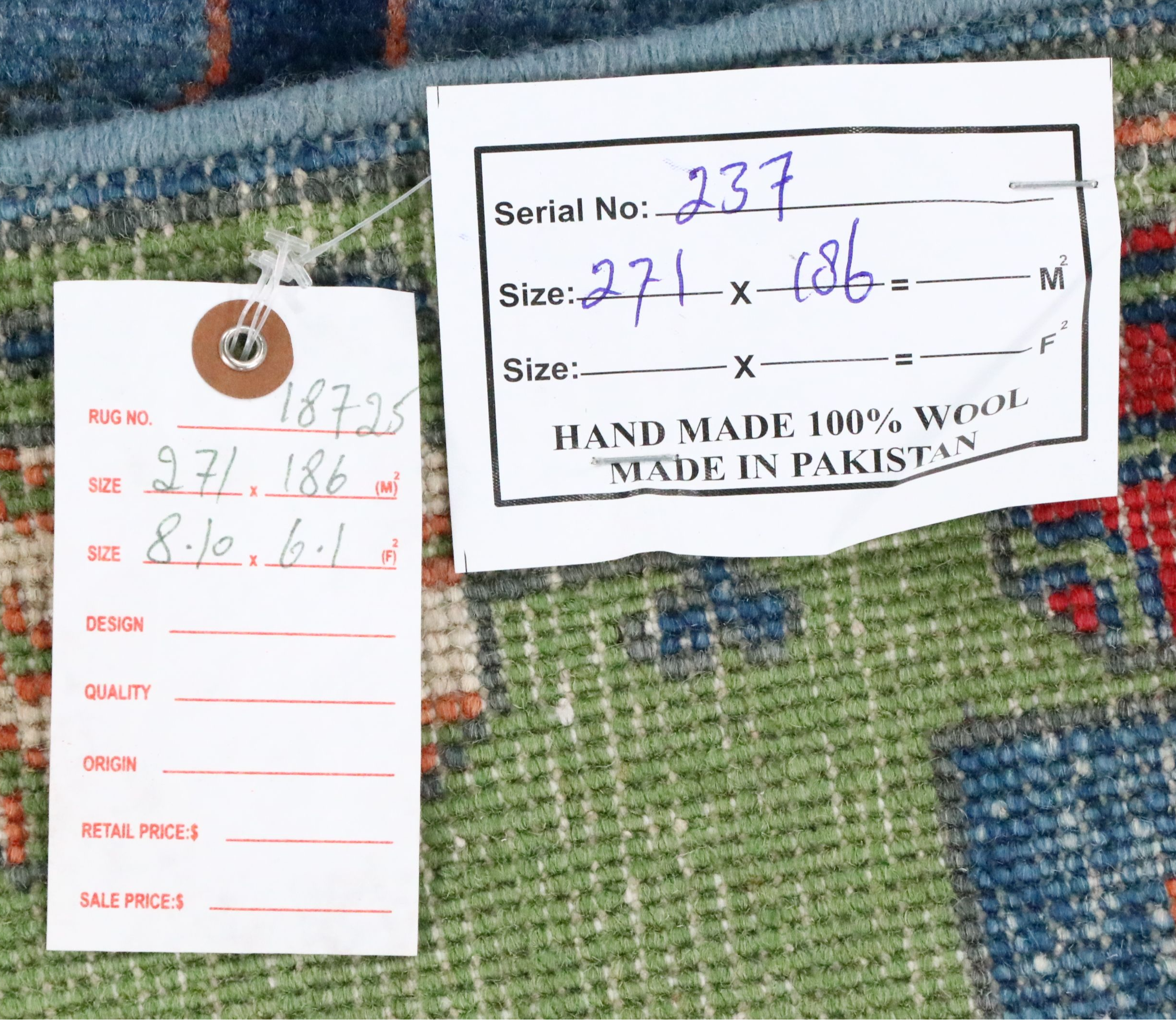 6'1 x 8'11 Hand-Knotted Pakistani Pictorial War Area Rug