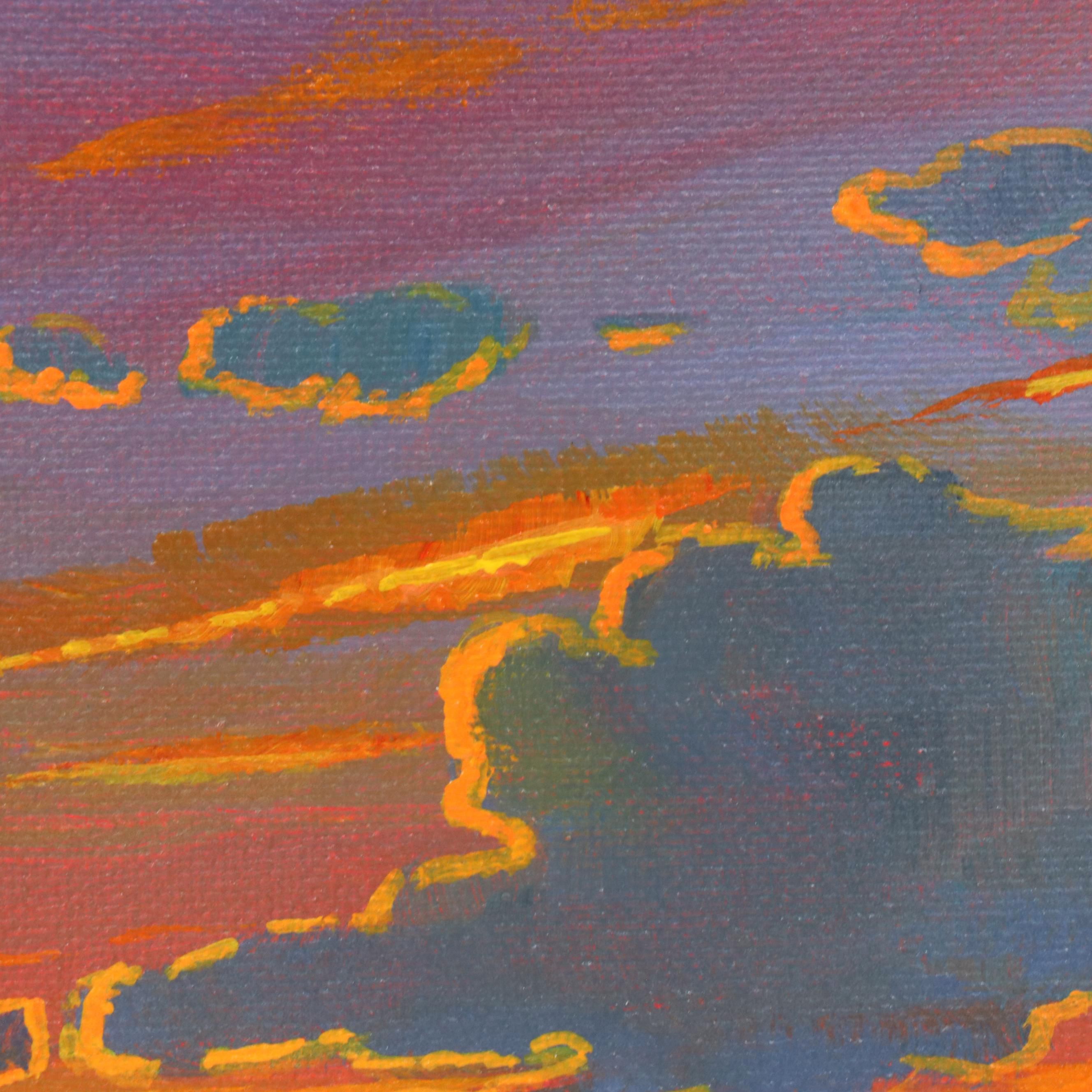 Doug "Bumo" Johnpeer Sunset Landscape Oil Painting, 2025