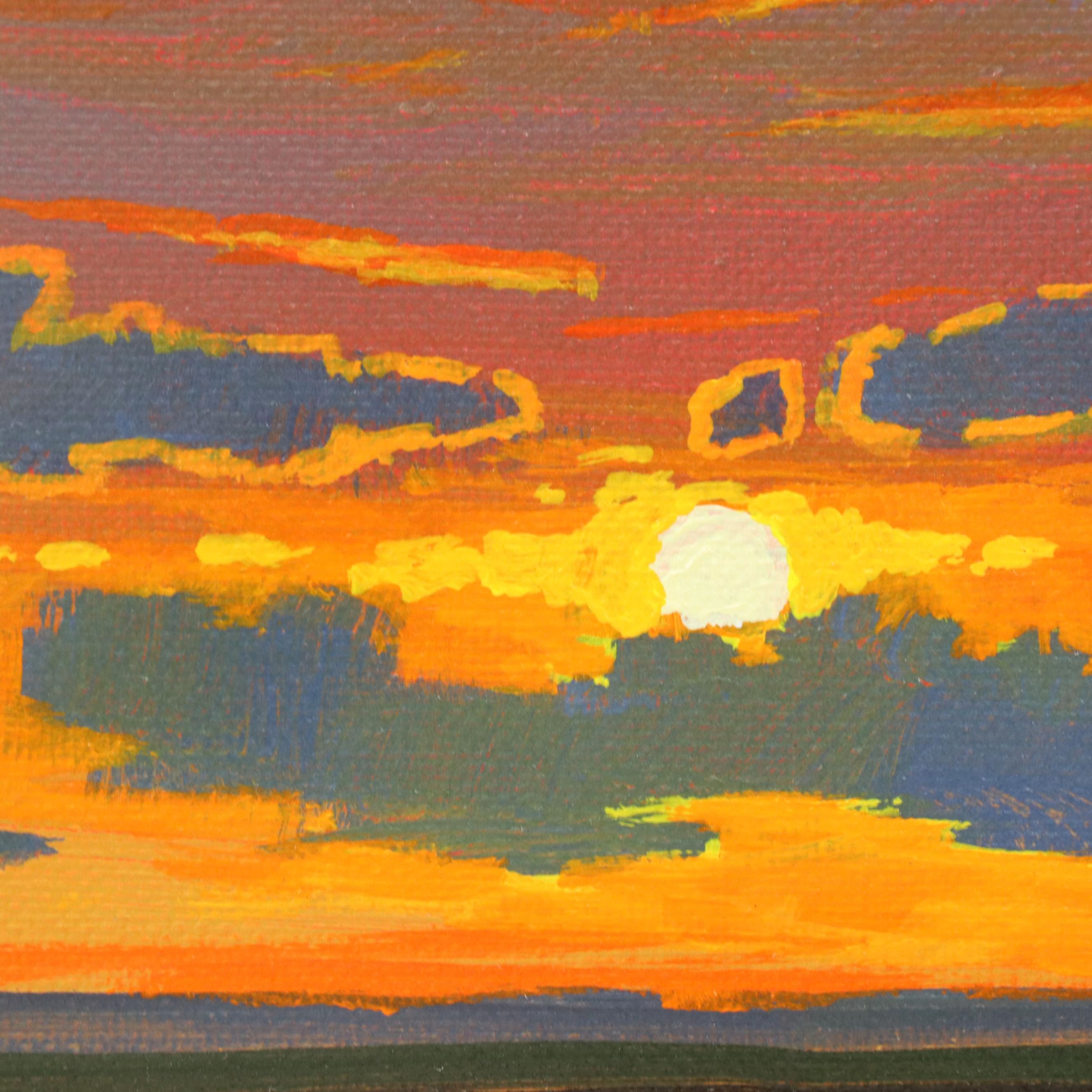 Doug "Bumo" Johnpeer Sunset Landscape Oil Painting, 2025