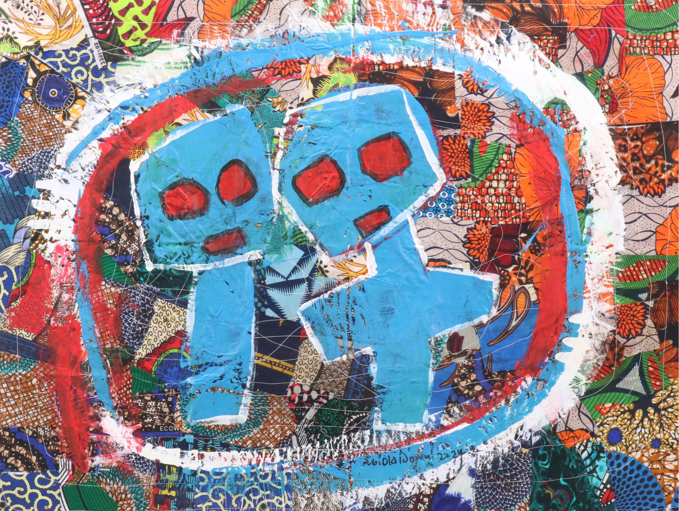 Abiola Idowu Stylized Figural Collage "We Are Loved," 2024