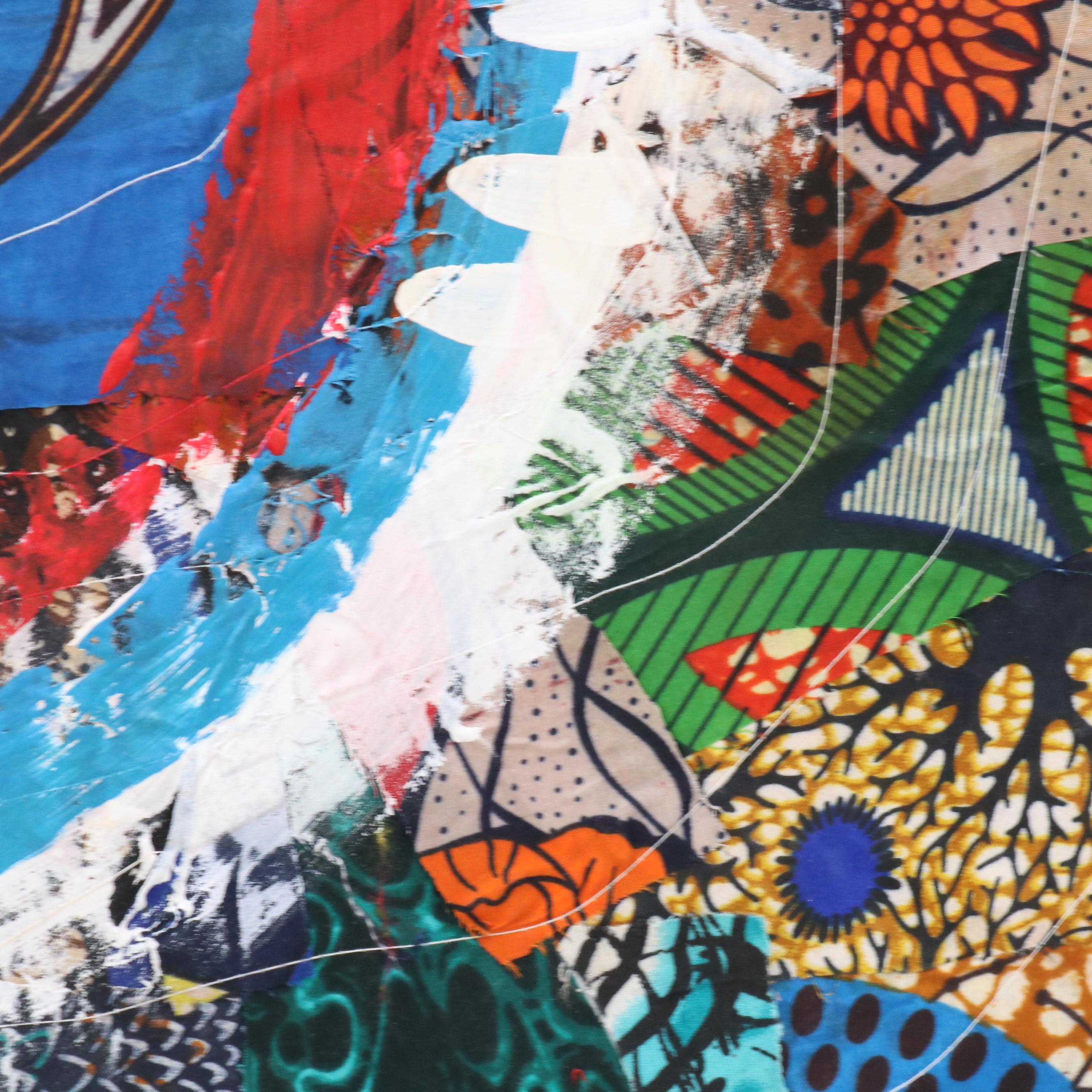 Abiola Idowu Stylized Figural Collage "We Are Loved," 2024