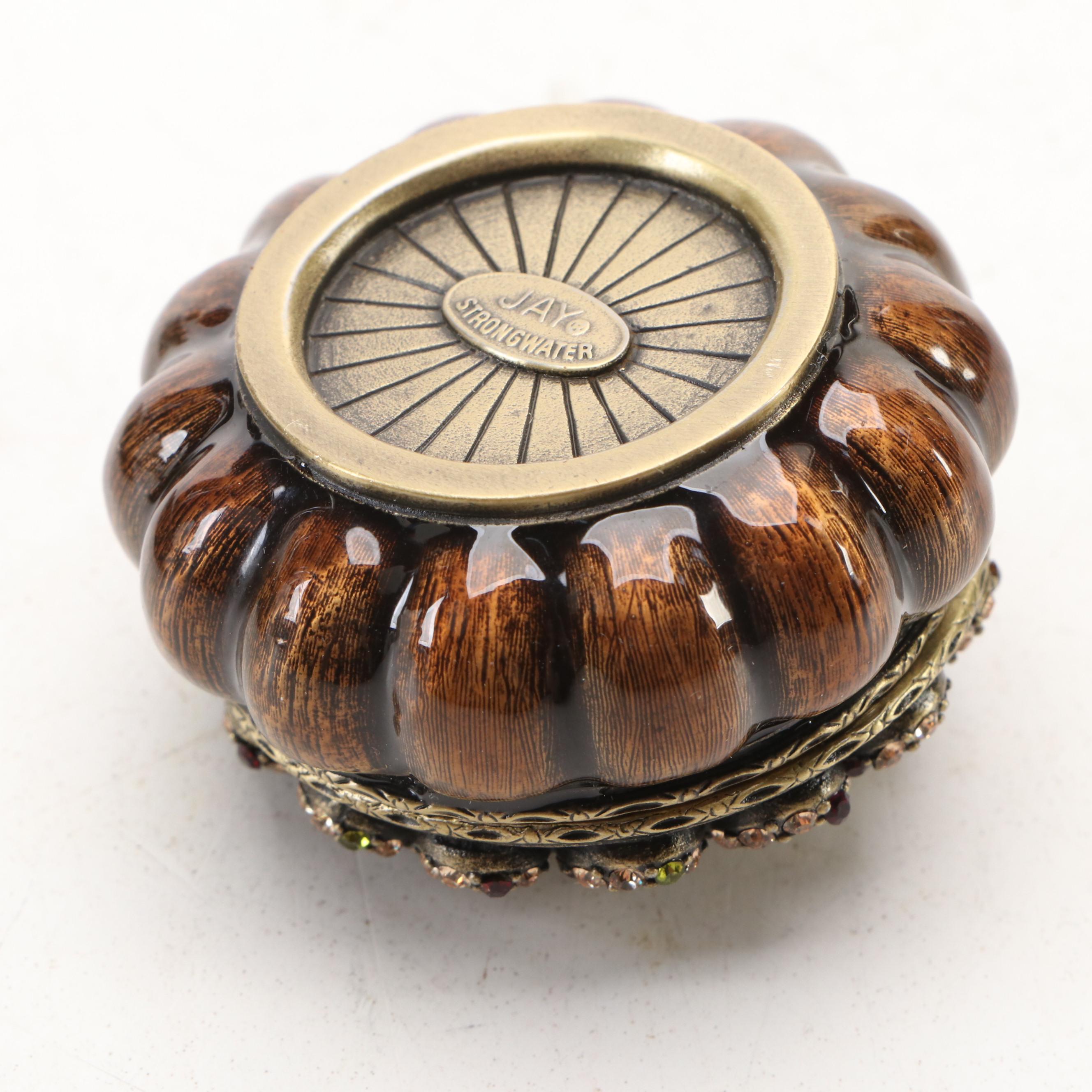 Jay Strongwater Embellished Brass Picture Frame, Box and Magnifying Glass