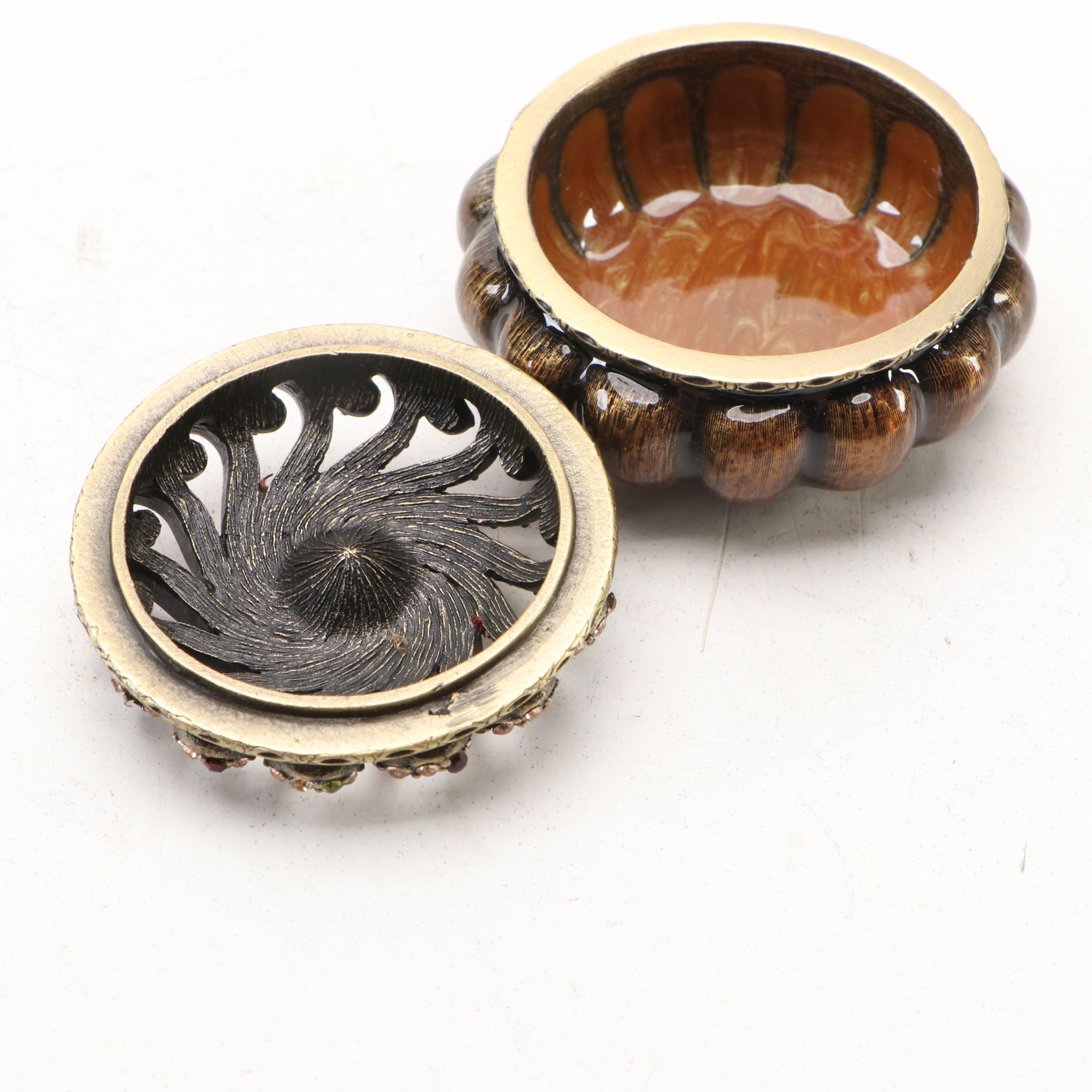 Jay Strongwater Embellished Brass Picture Frame, Box and Magnifying Glass