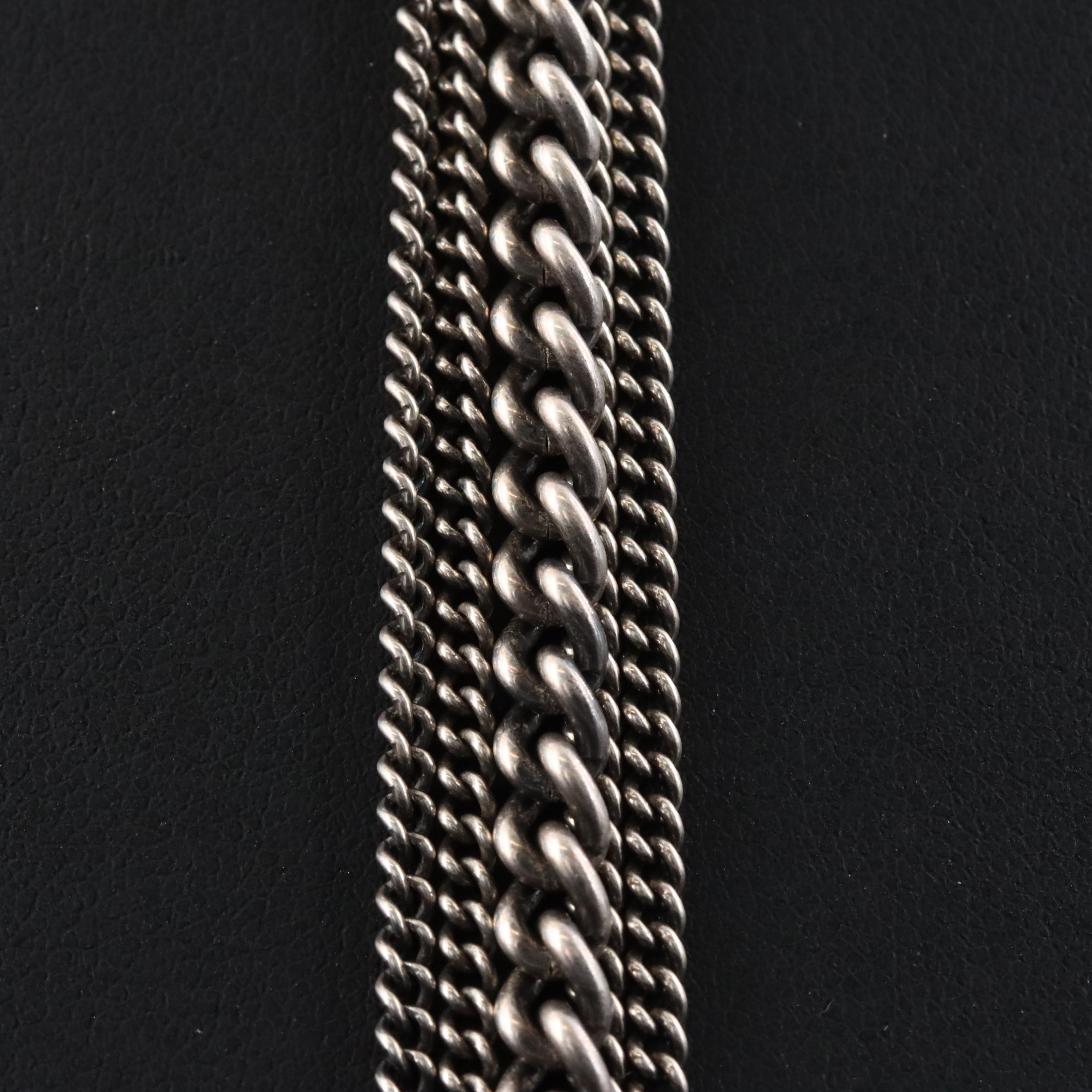 Sheryl Lowe Sterling Diamond Evil Eye Tassel Necklace