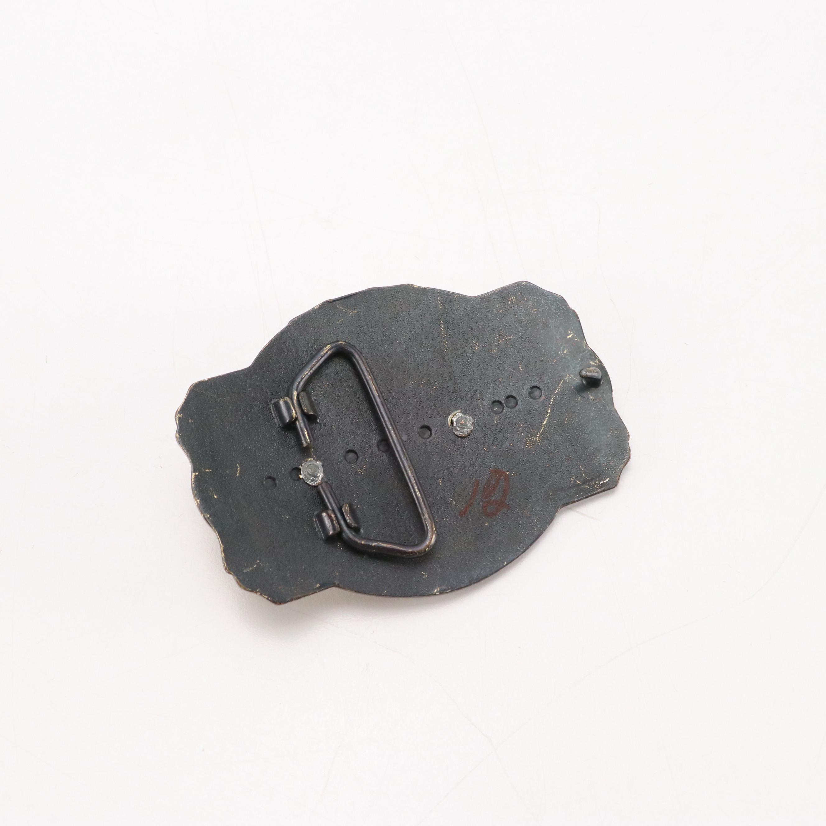 Tooled Leather and Leather/Bonded Leather Belts with Other Trophy Belt Buckle