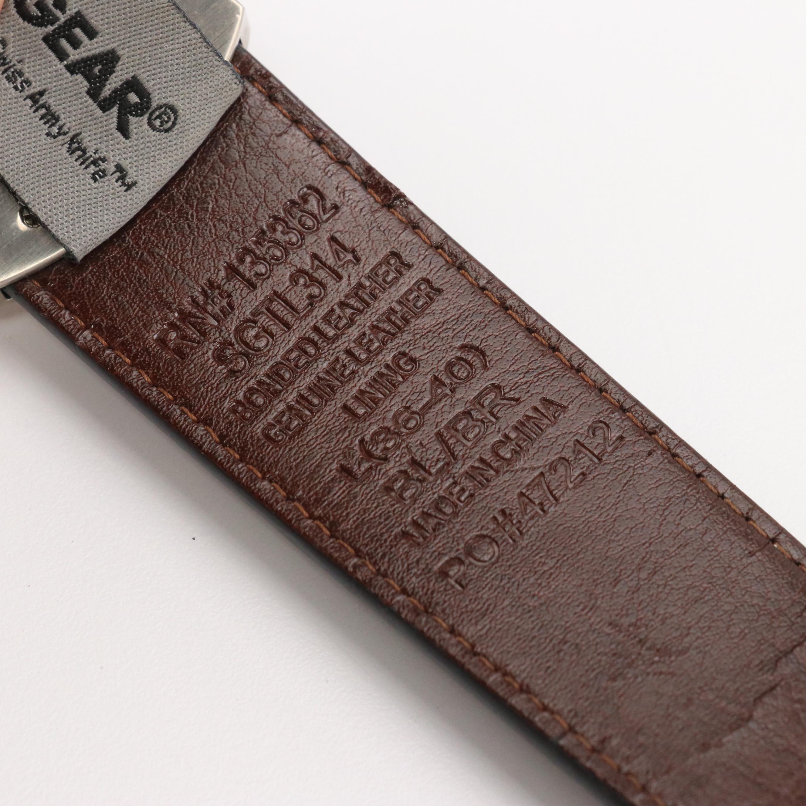 Tooled Leather and Leather/Bonded Leather Belts with Other Trophy Belt Buckle