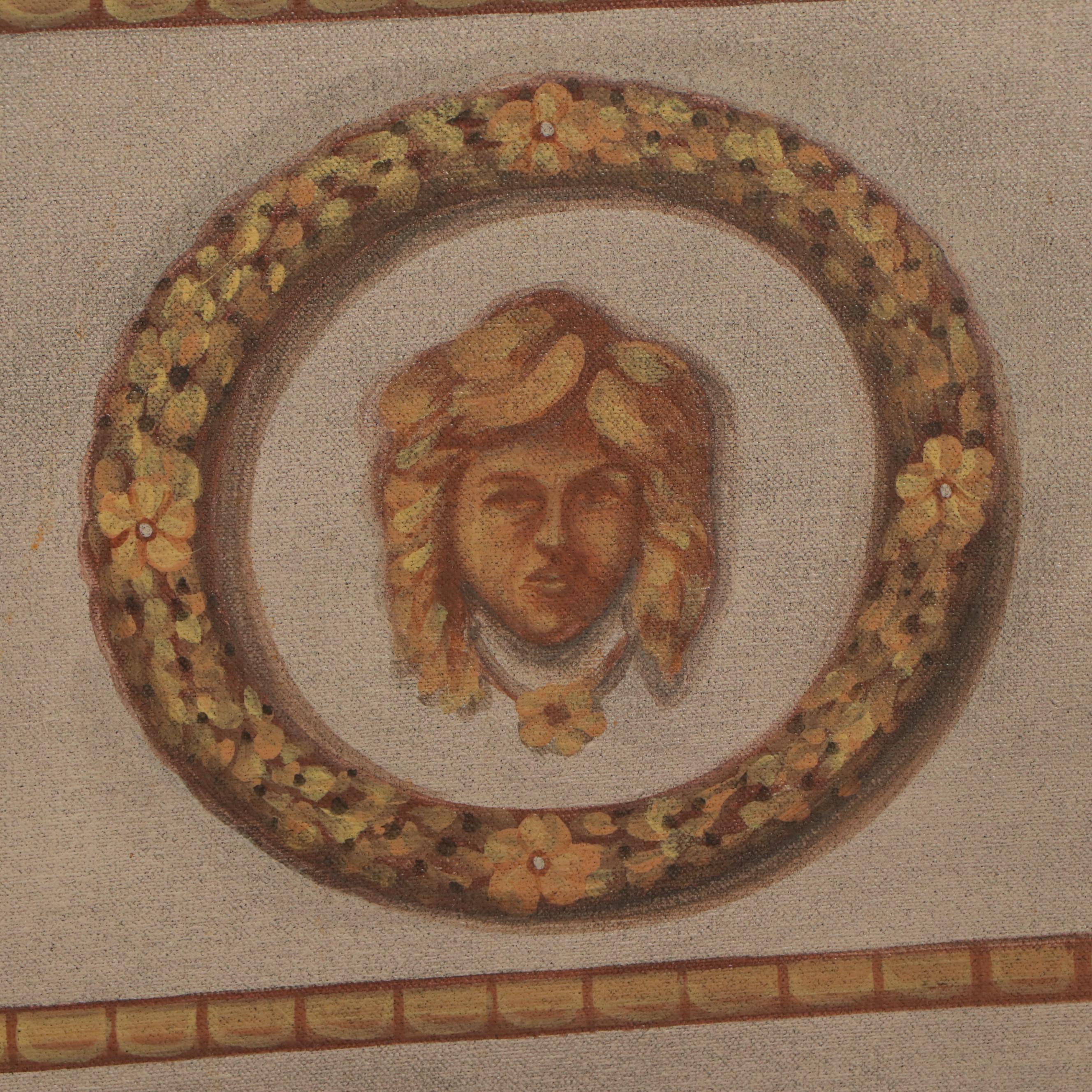 Maitland-Smith Neoclassical Style Hand-Painted Three-Panel Room Divider