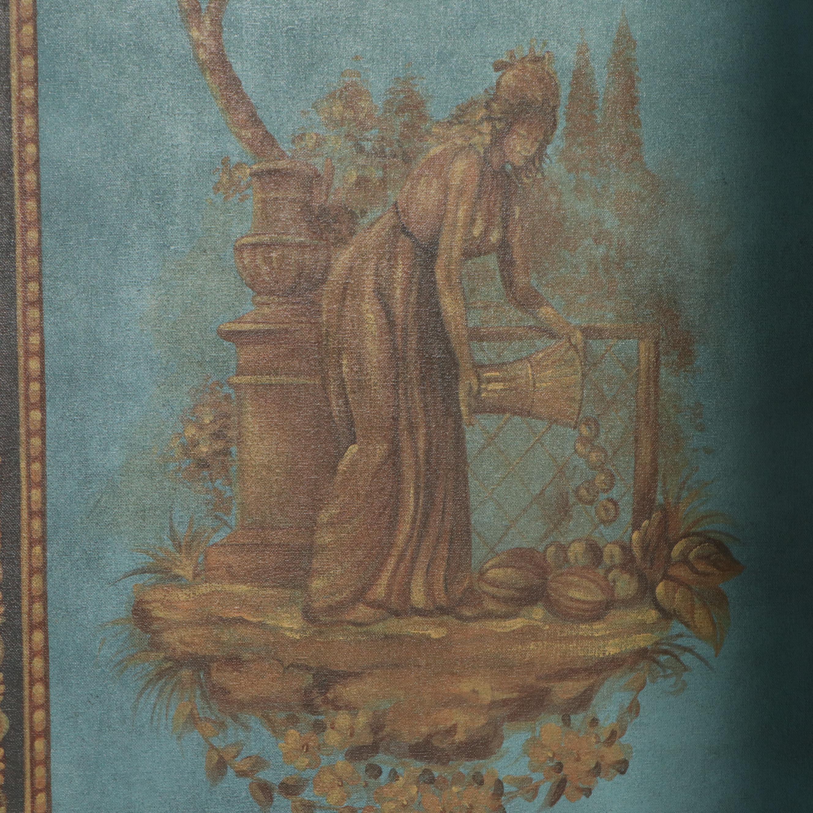 Maitland-Smith Neoclassical Style Hand-Painted Three-Panel Room Divider