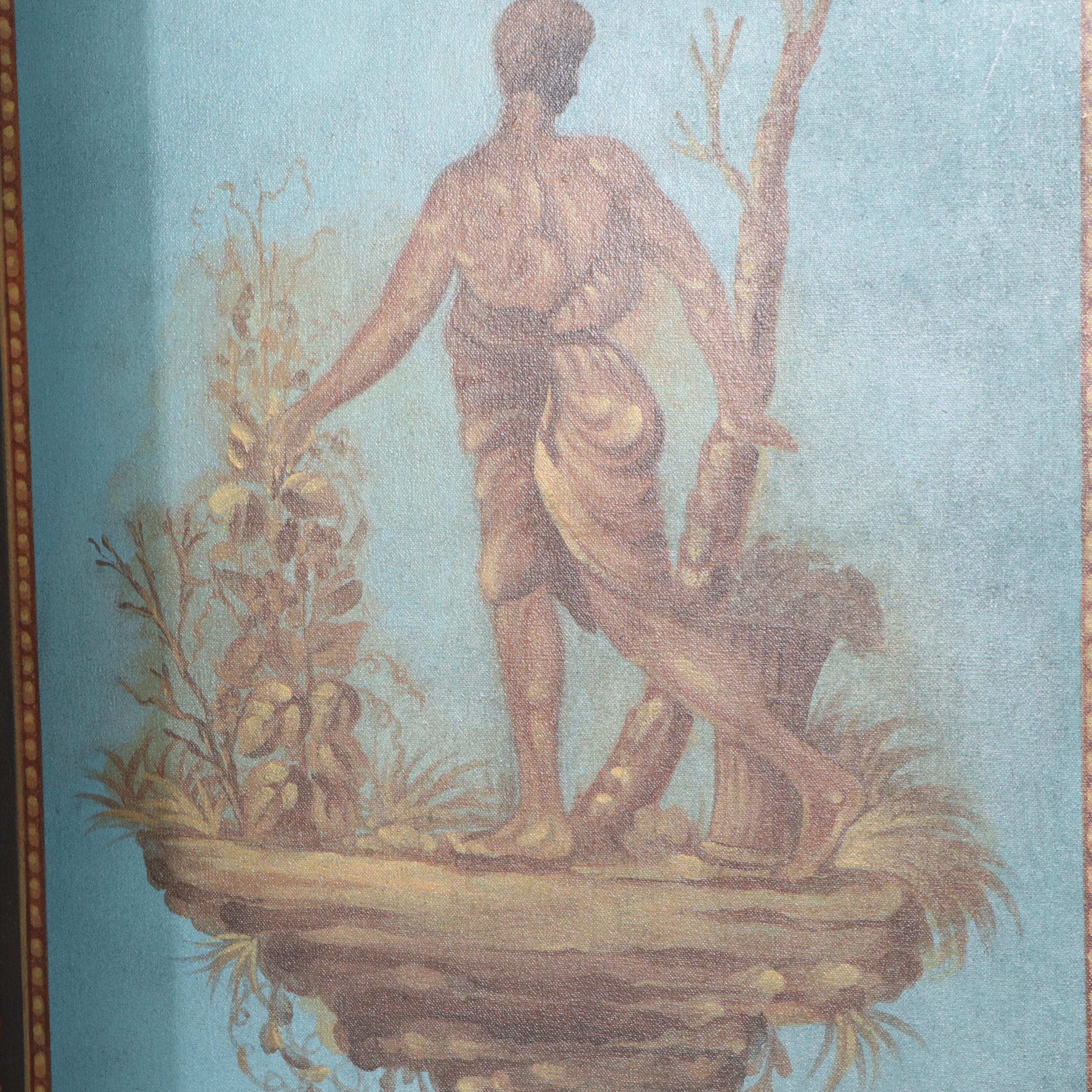 Maitland-Smith Neoclassical Style Hand-Painted Three-Panel Room Divider