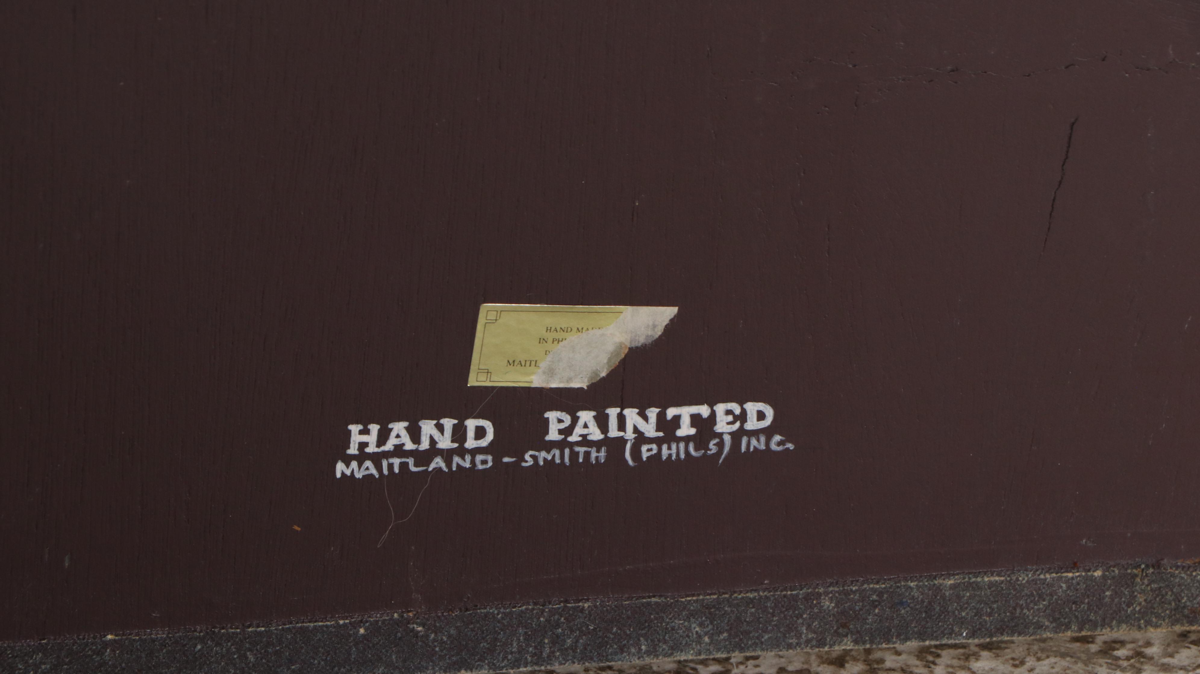 Maitland-Smith Neoclassical Style Hand-Painted Three-Panel Room Divider