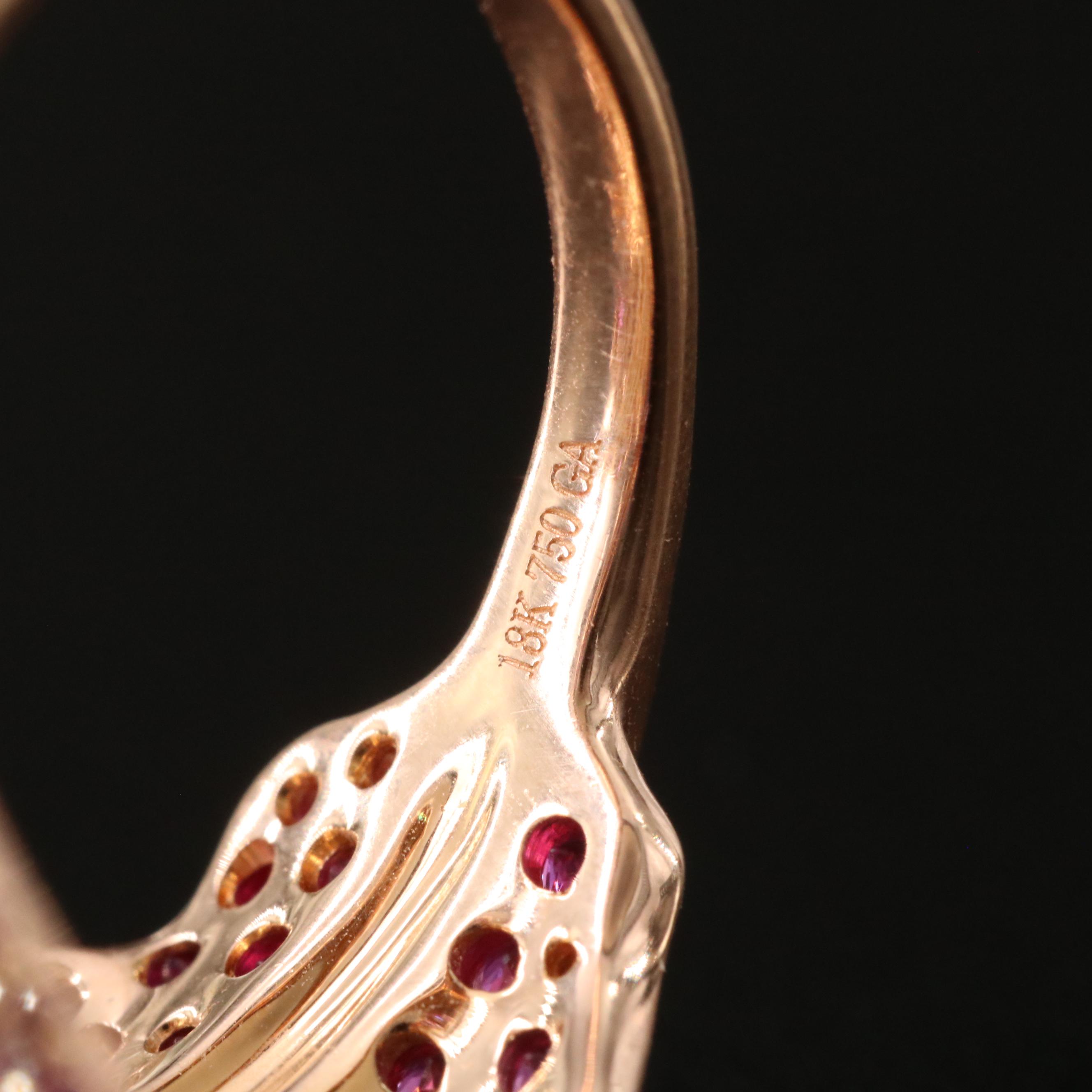 18K Rose Gold 9.60 CT Amethyst, Pink Sapphire and Diamond Bypass Ring