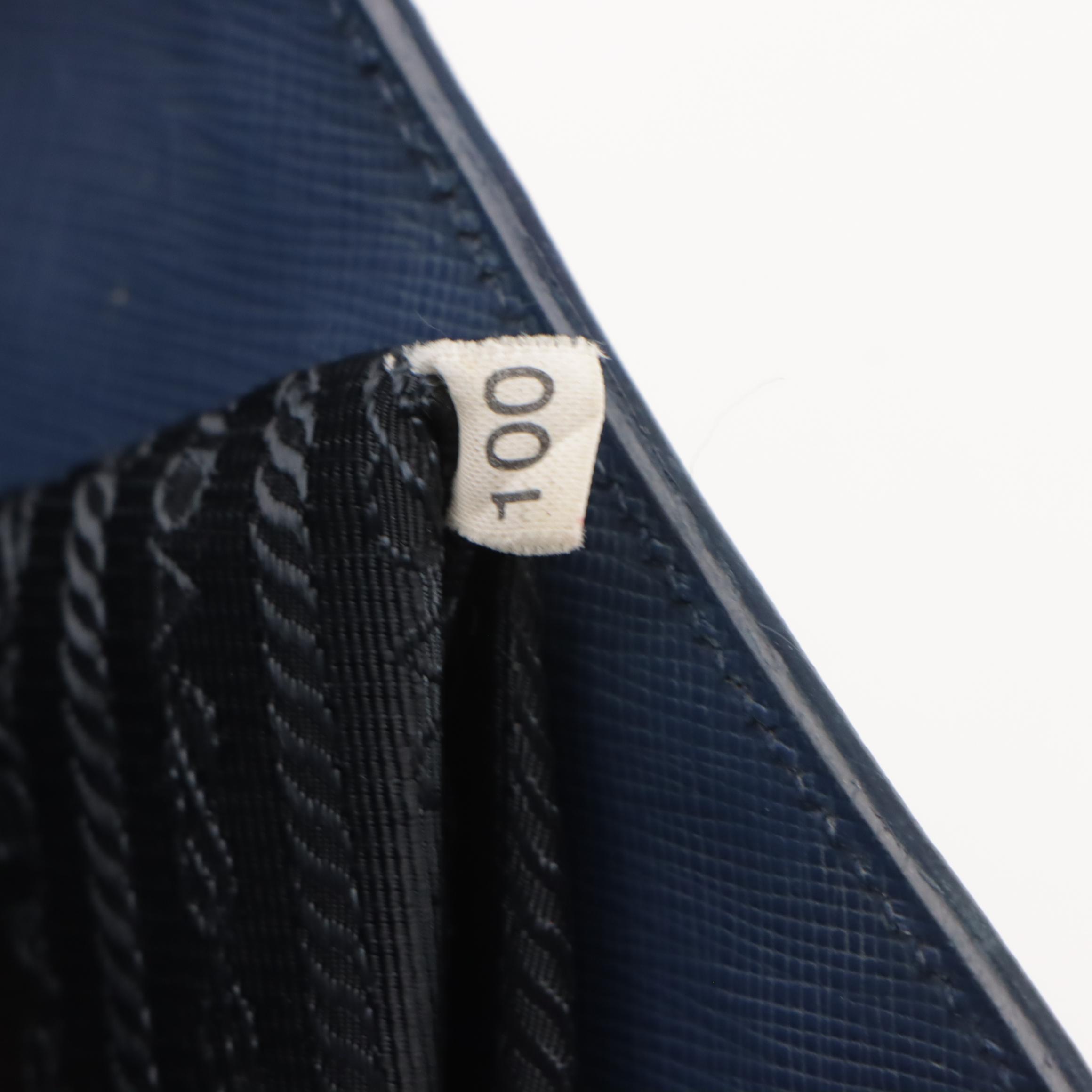 Prada Large Galleria Two-Way Tote in Blue Saffiano Leather