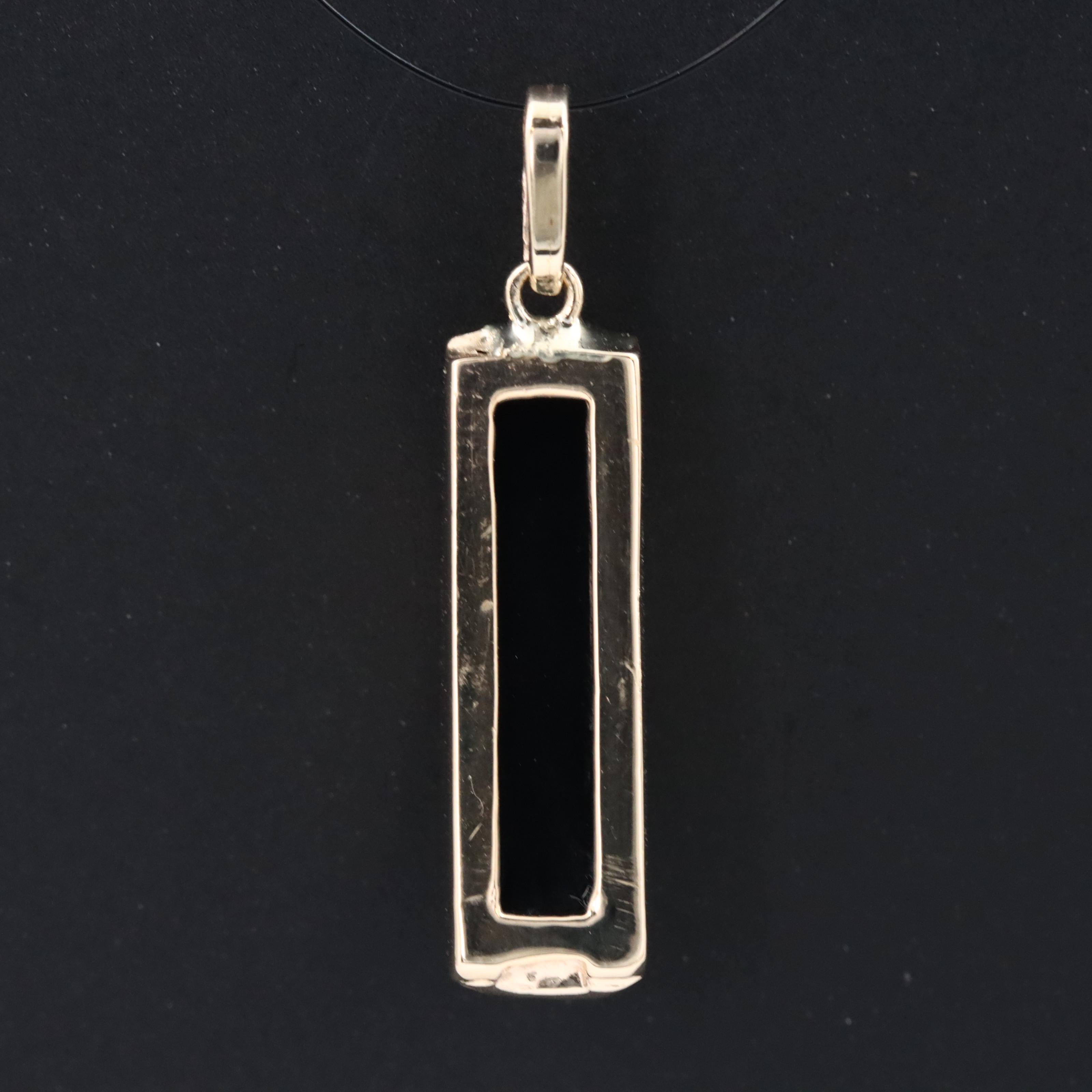 14K Black Onyx Stick Pendant