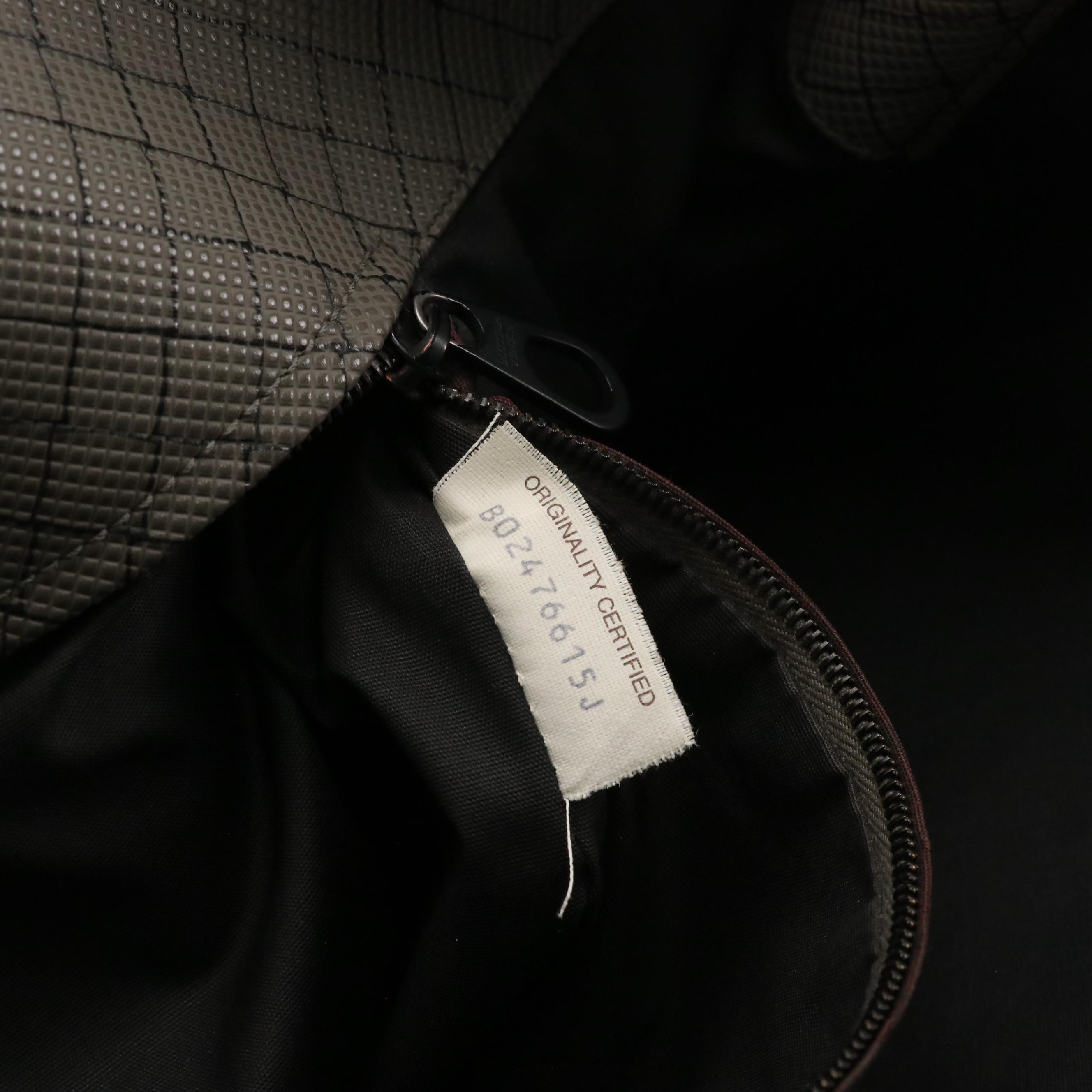 Bottega Veneta Marco Polo Intreccio Jet Tote in Gray Rubberized PVC