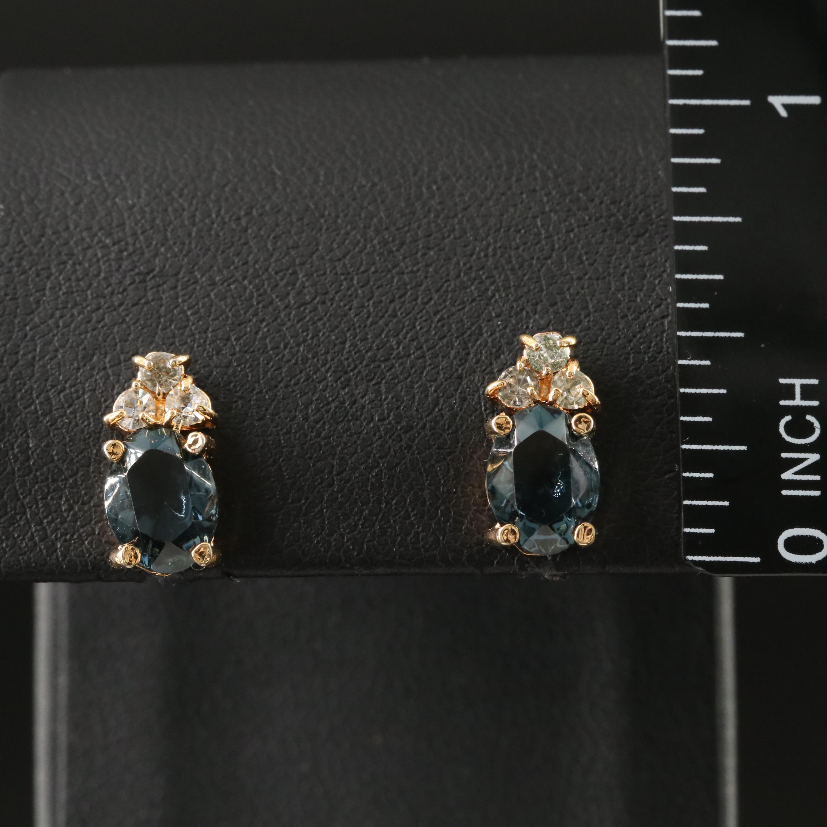 Glass and Rhinestone Earrings
