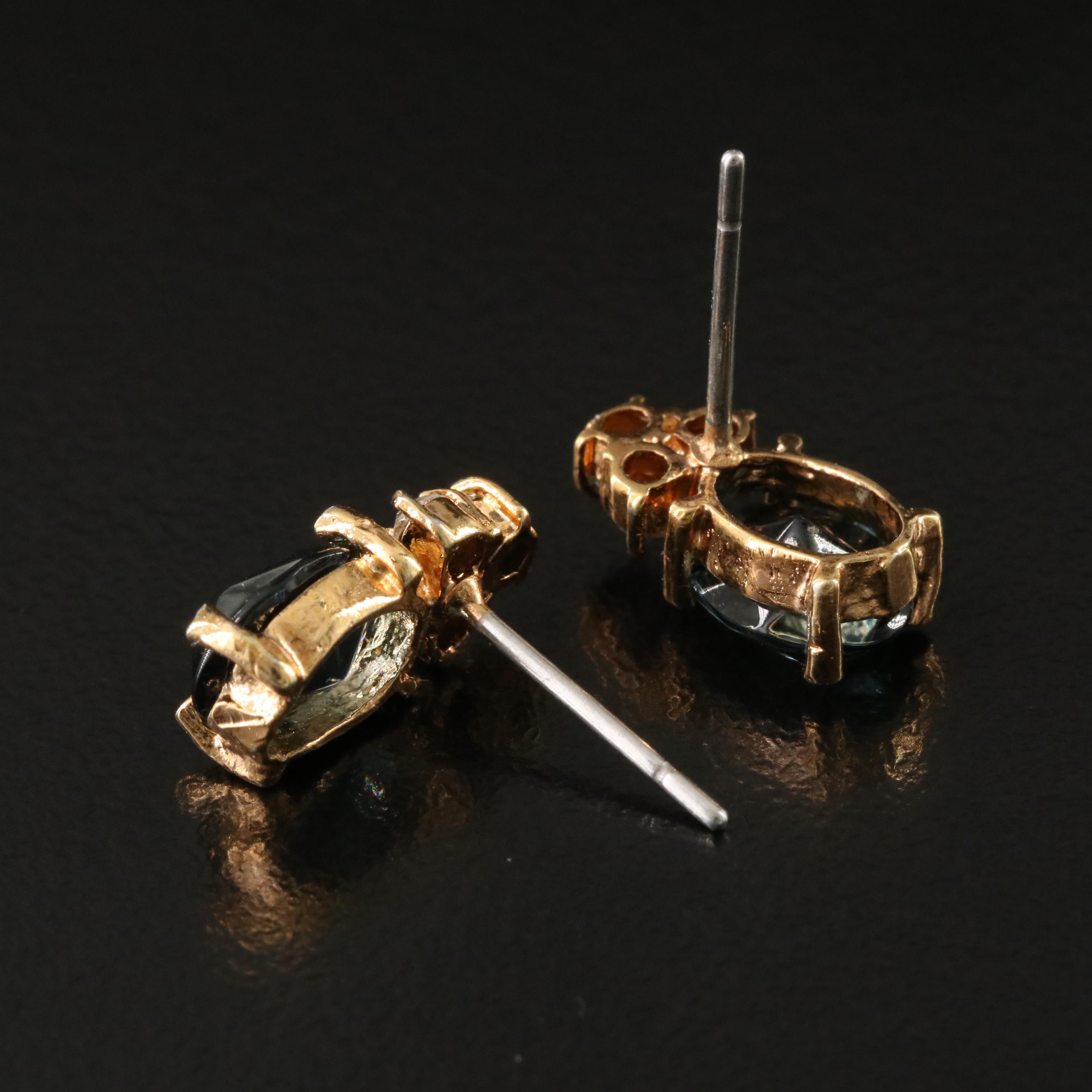 Glass and Rhinestone Earrings