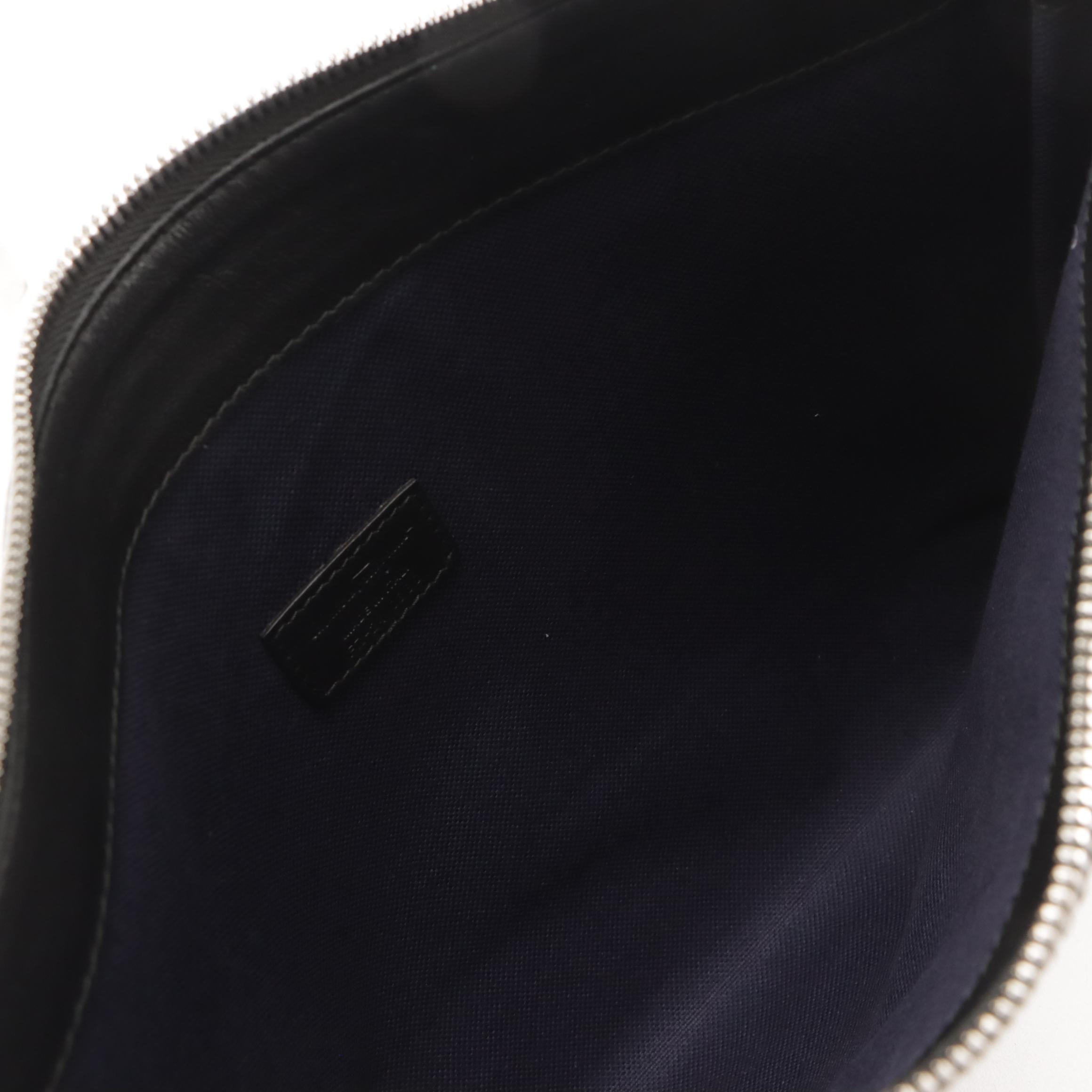 Salvatore Ferragamo Motorcycle Print Coated Canvas and Leather Wristlet Clutch