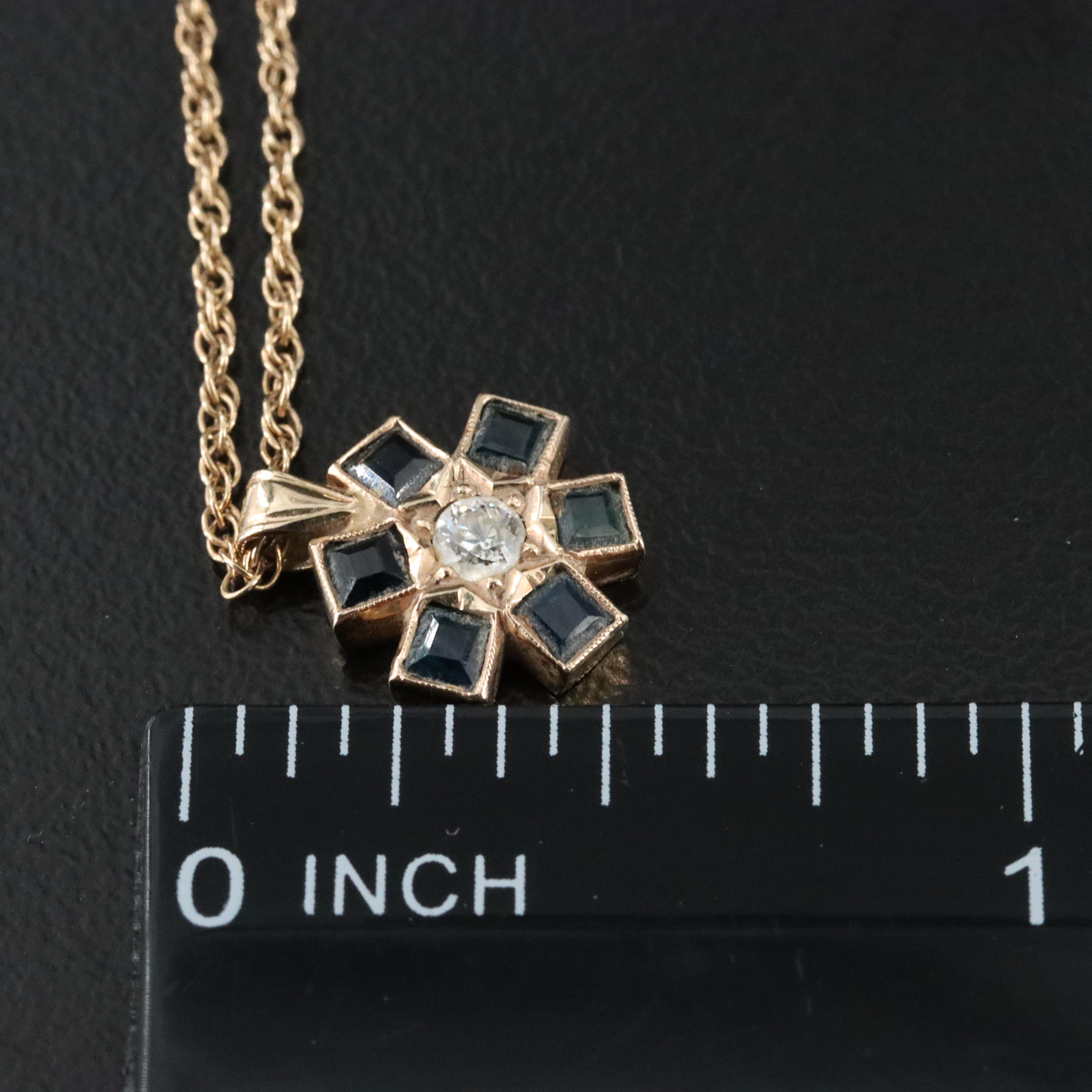 10K Sapphire and Diamond Necklace