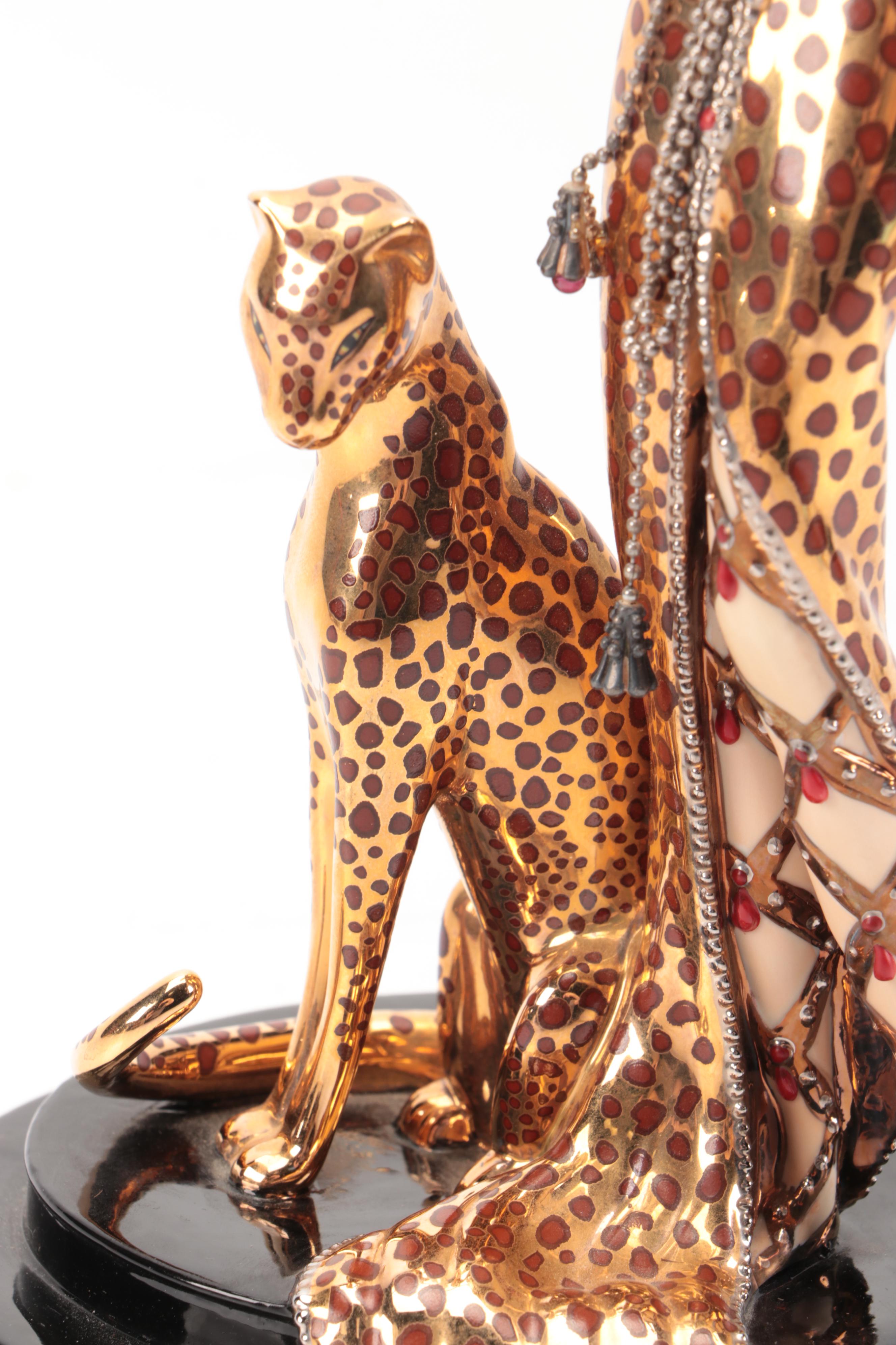 Franklin Mint for House of Erté Limited Edition "Ocelot" Porcelain Figurine