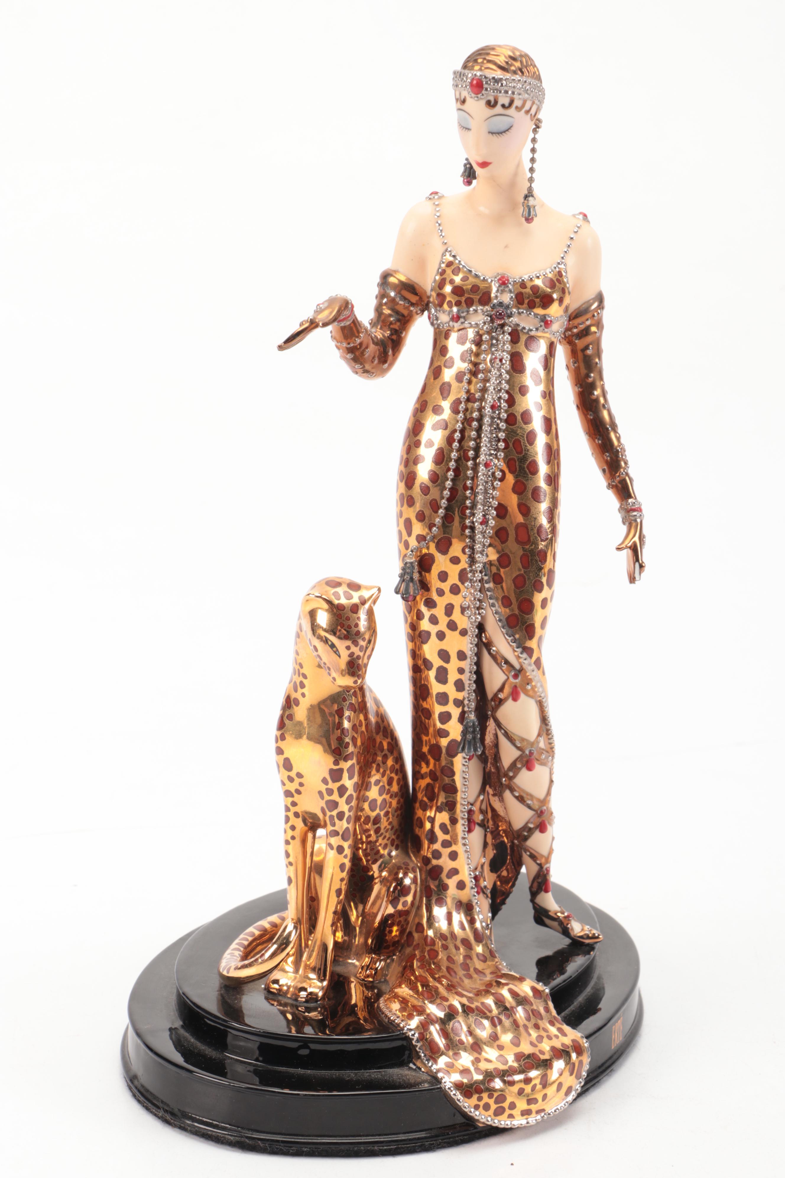 Franklin Mint for House of Erté Limited Edition "Ocelot" Porcelain Figurine