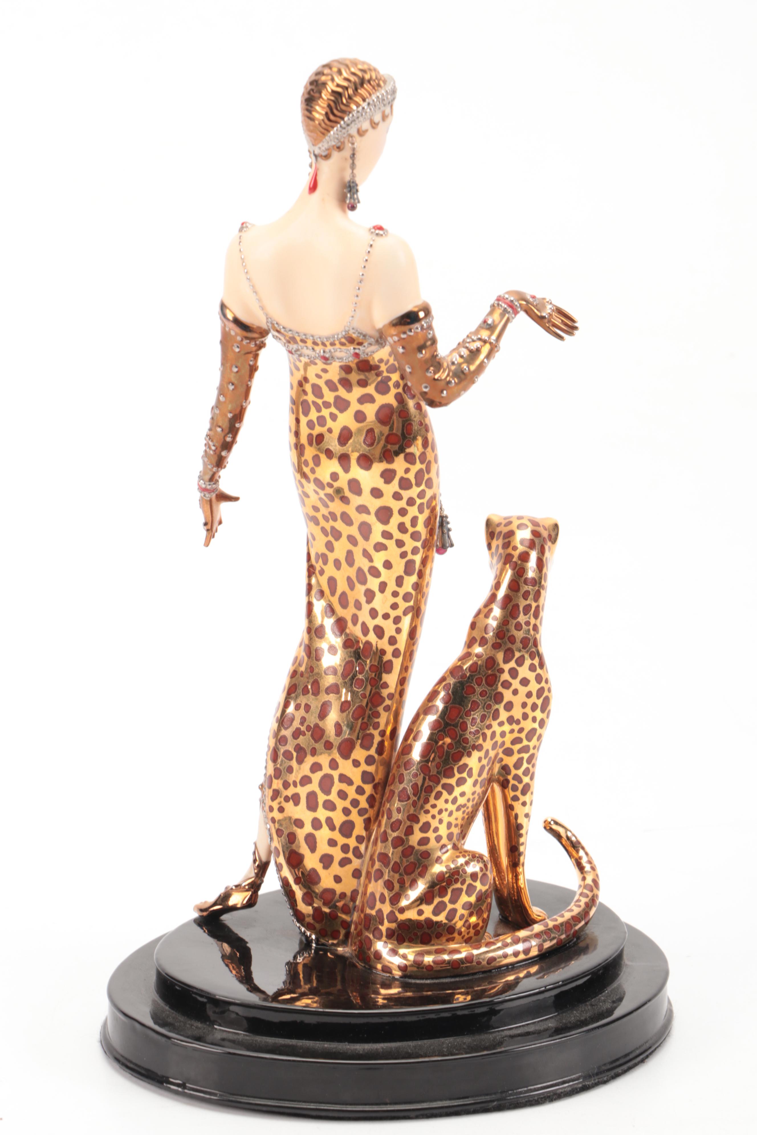 Franklin Mint for House of Erté Limited Edition "Ocelot" Porcelain Figurine