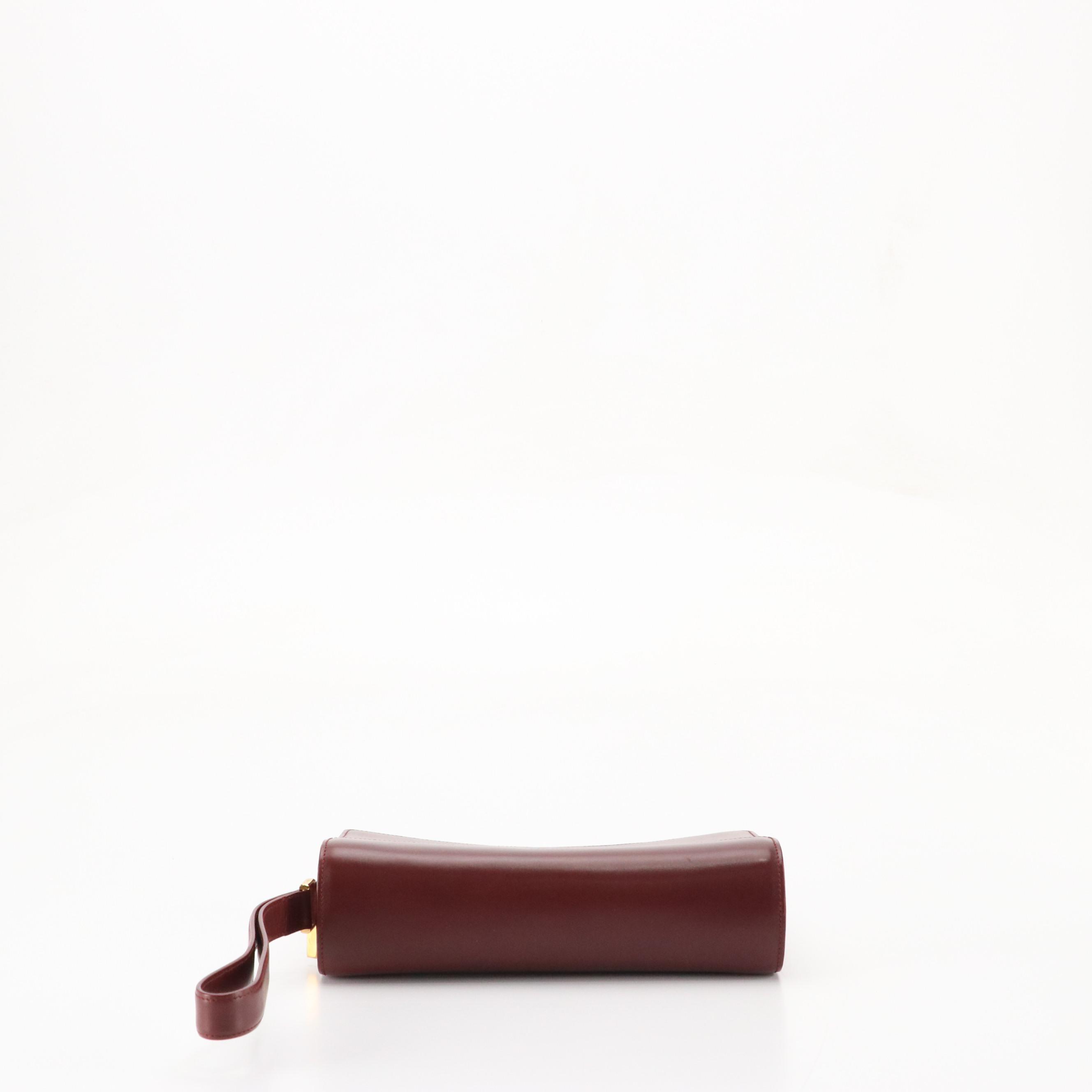 Cartier Wristlet Clutch in Burgundy Leather