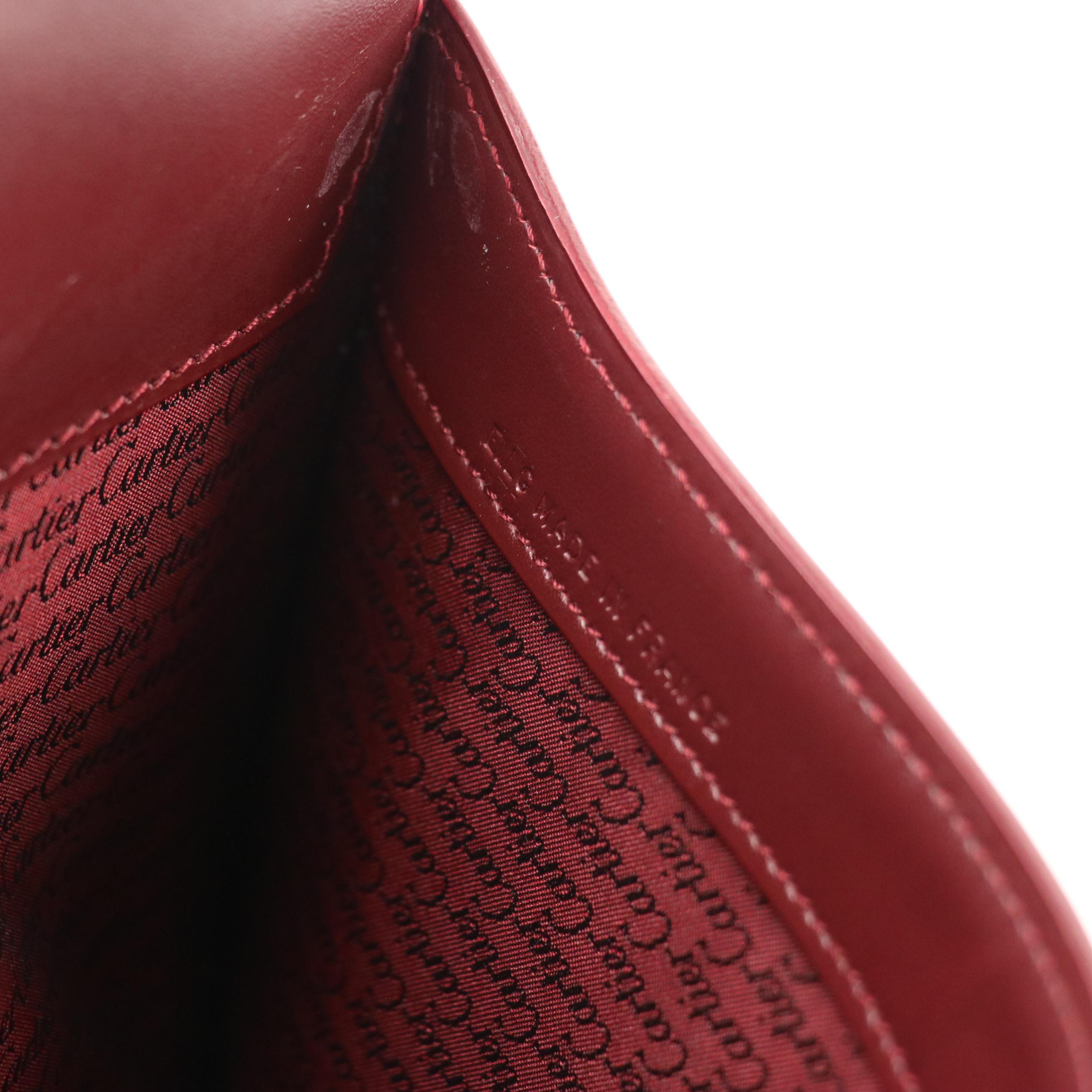 Cartier Wristlet Clutch in Burgundy Leather