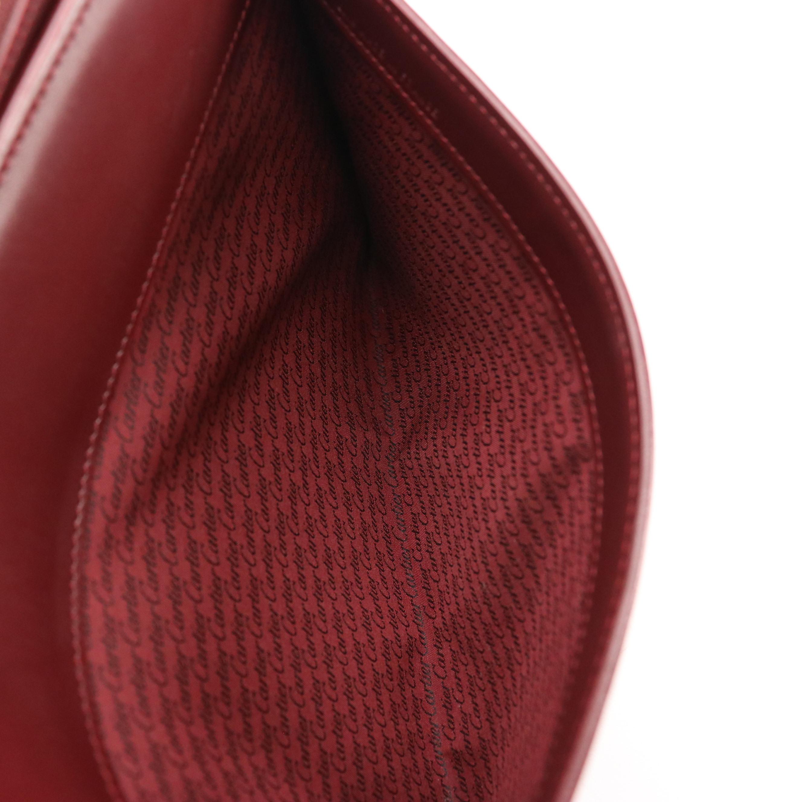 Cartier Wristlet Clutch in Burgundy Leather