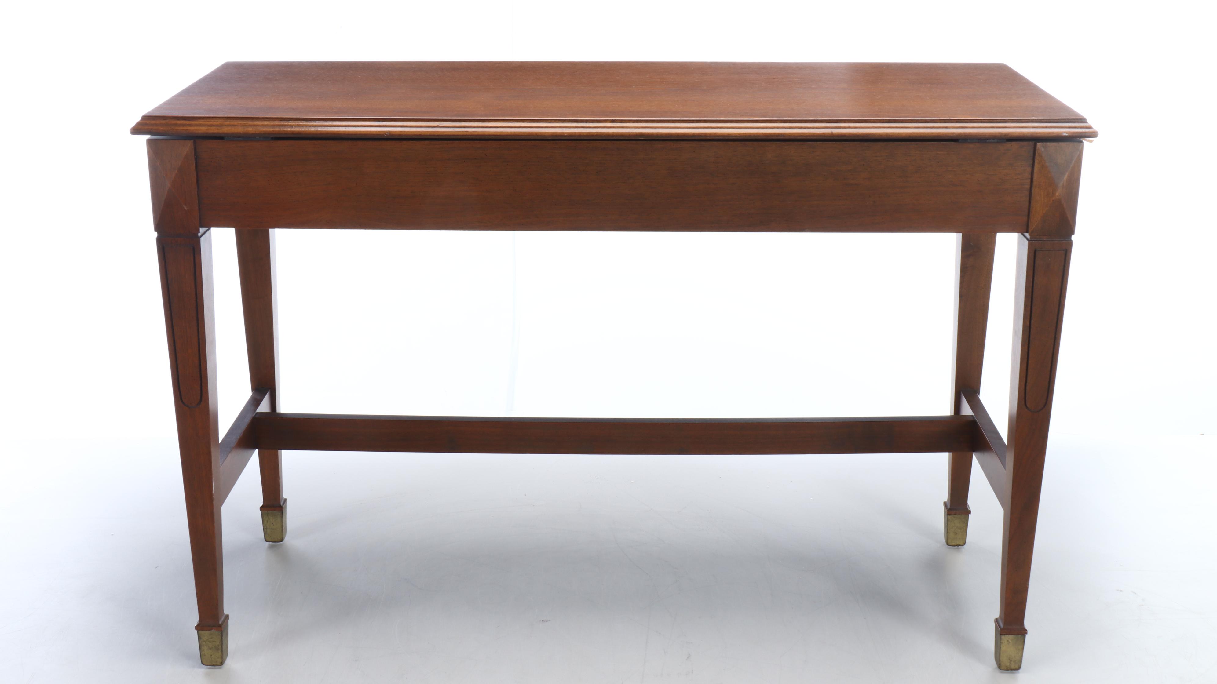 Sheraton Style Walnut Lift-Top Writing Table, Mid to Late 20th Century