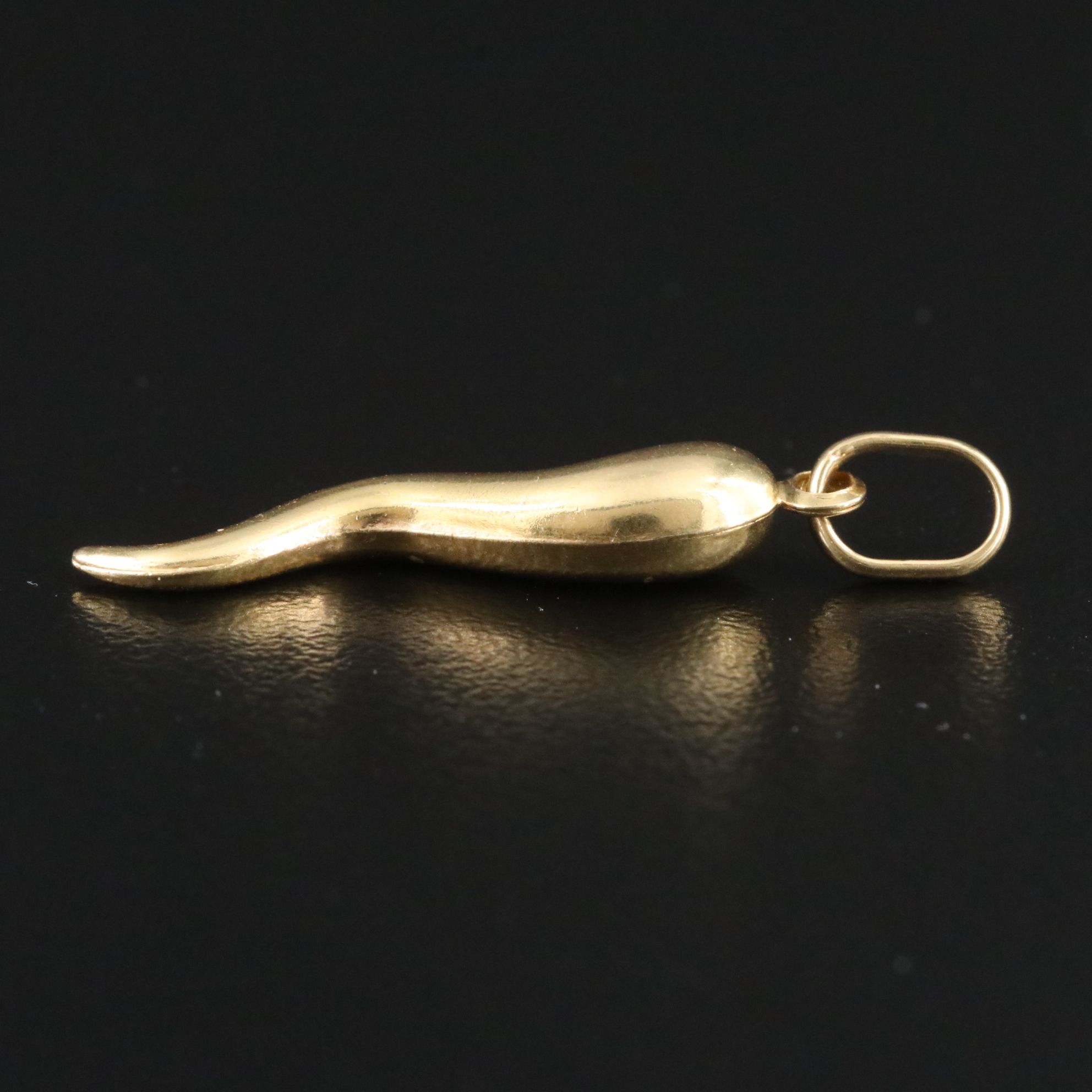 Italian 18K Cornicello Charm Pendant