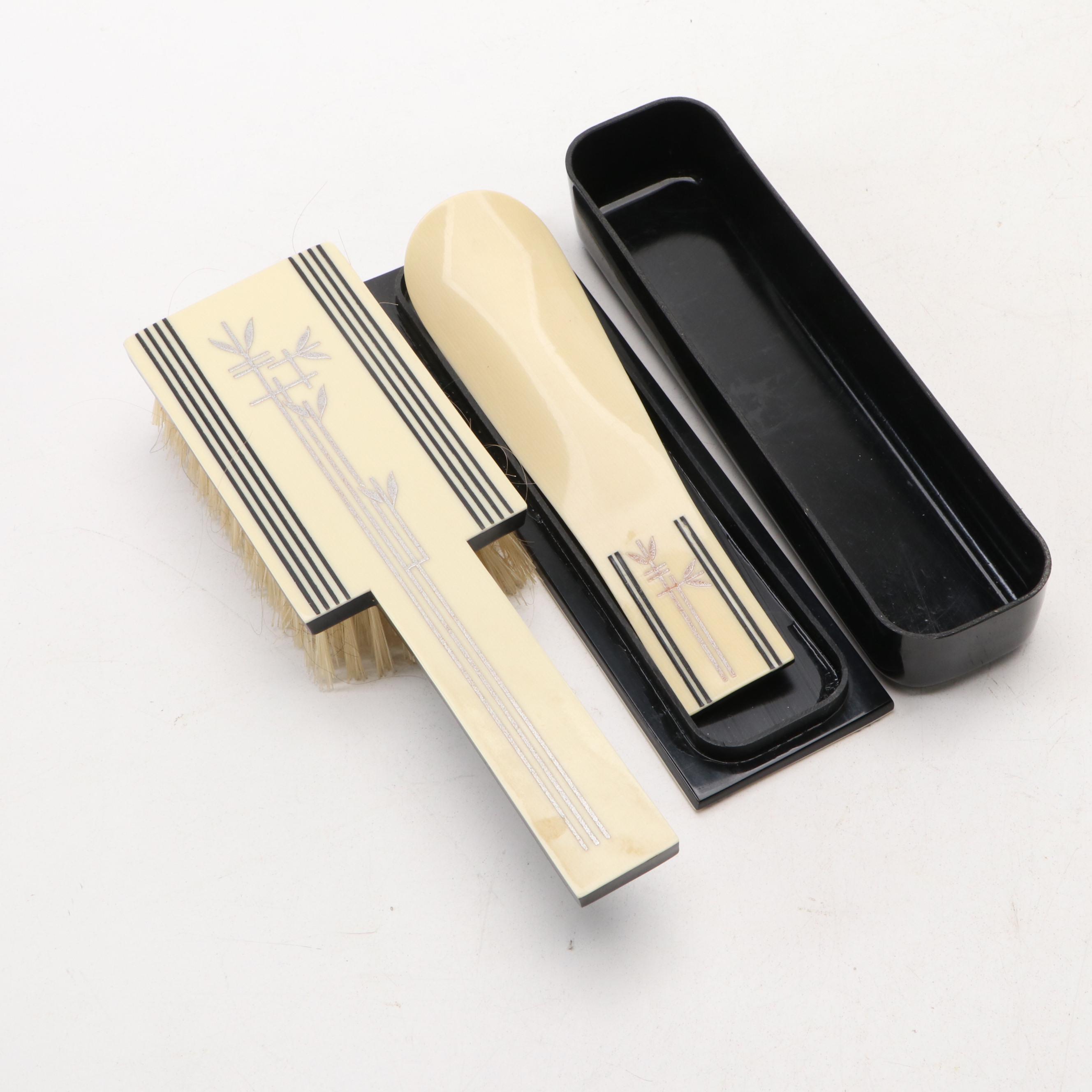 Dupont Art Deco Style Celluloid Vanity Kit with Mirror and Bottle