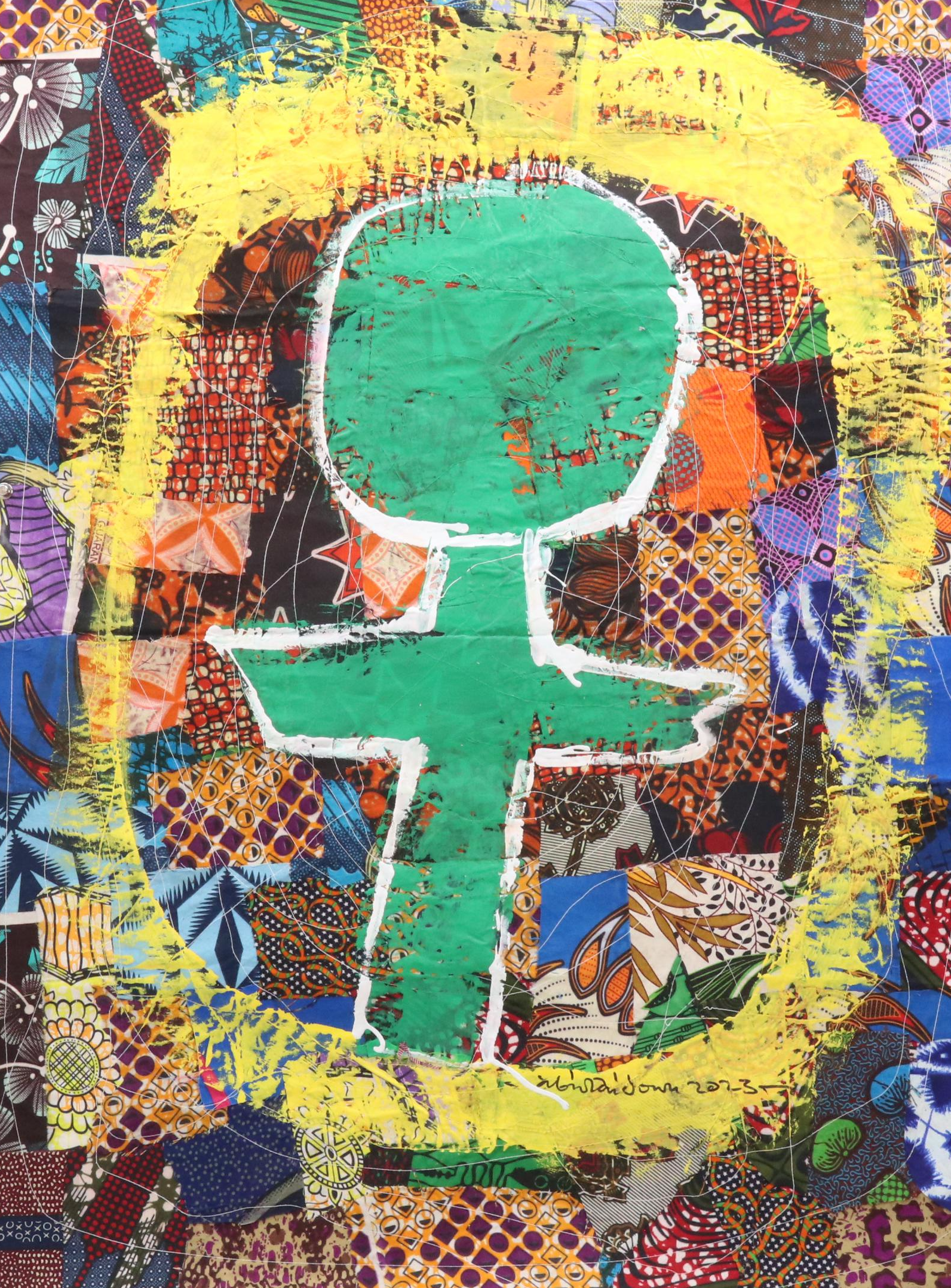 Abiola Idowu Stylized Figural Collage "My Child," 2023